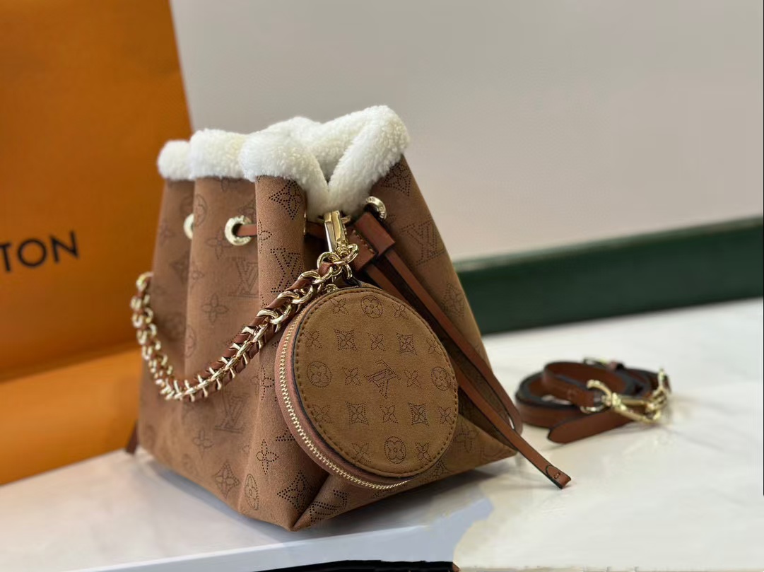 LV ラムウール プリント バケットバッグ【 50％割引+送料無料】