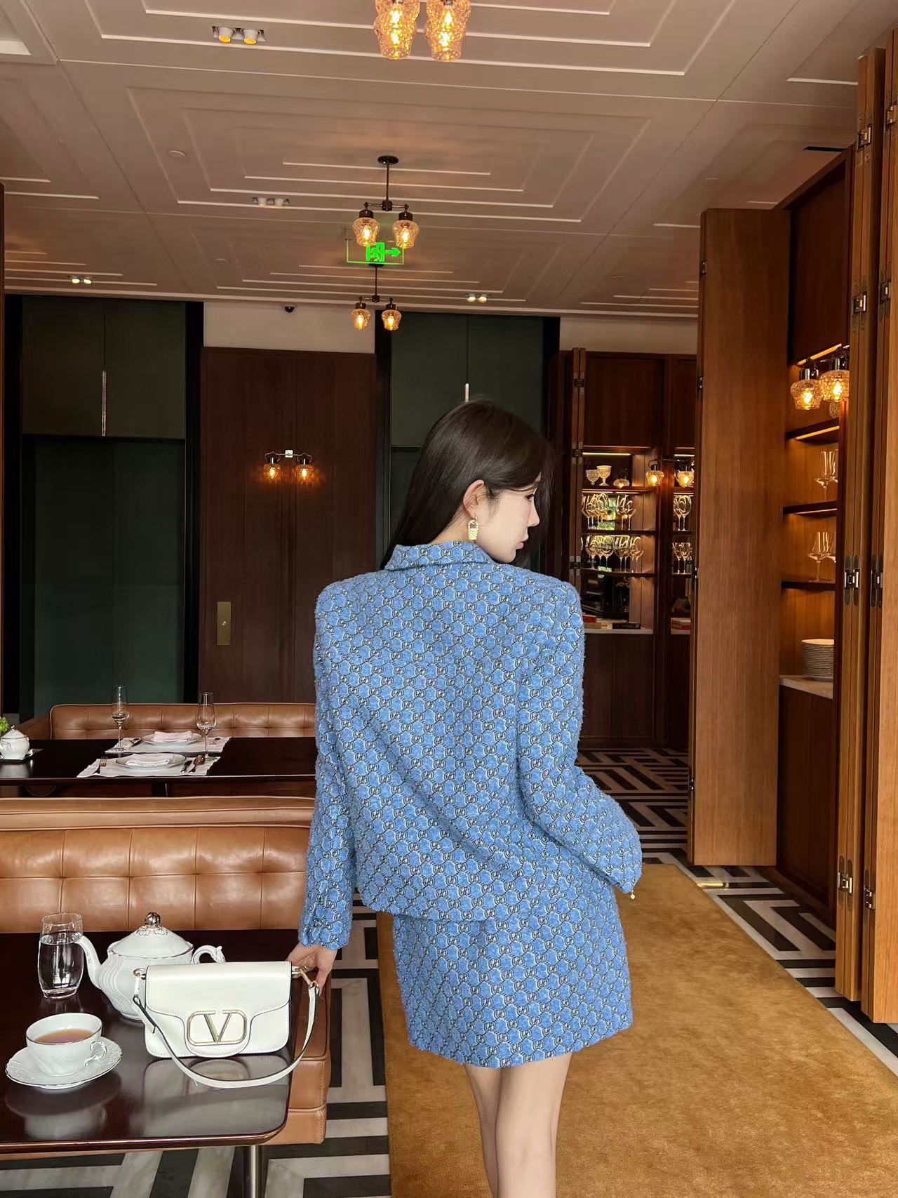 GUCC1 高級ジャガードジャケット＋スカート２点セット【50％割引+送料無料】