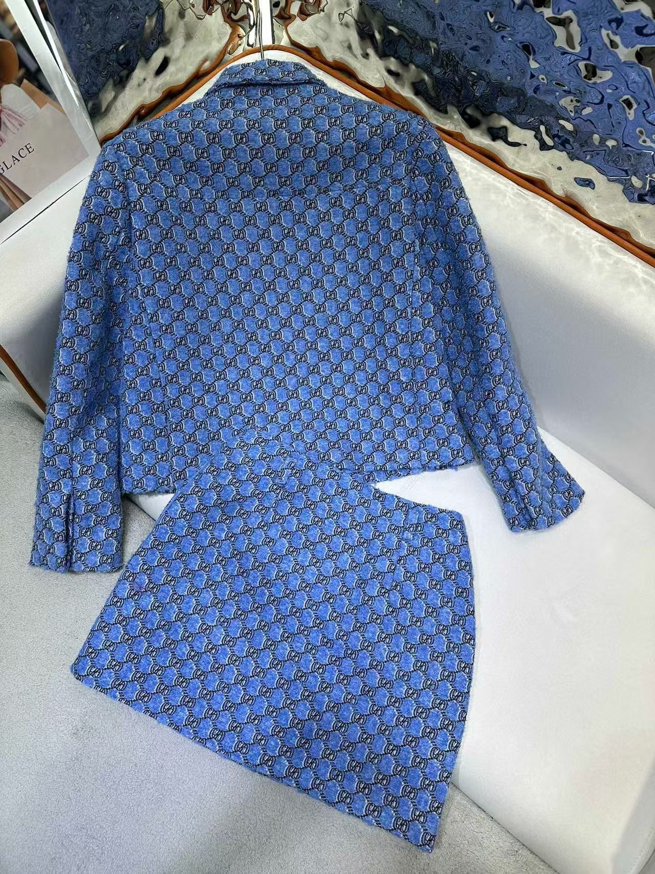 GUCC1 高級ジャガードジャケット＋スカート２点セット【50％割引+送料無料】