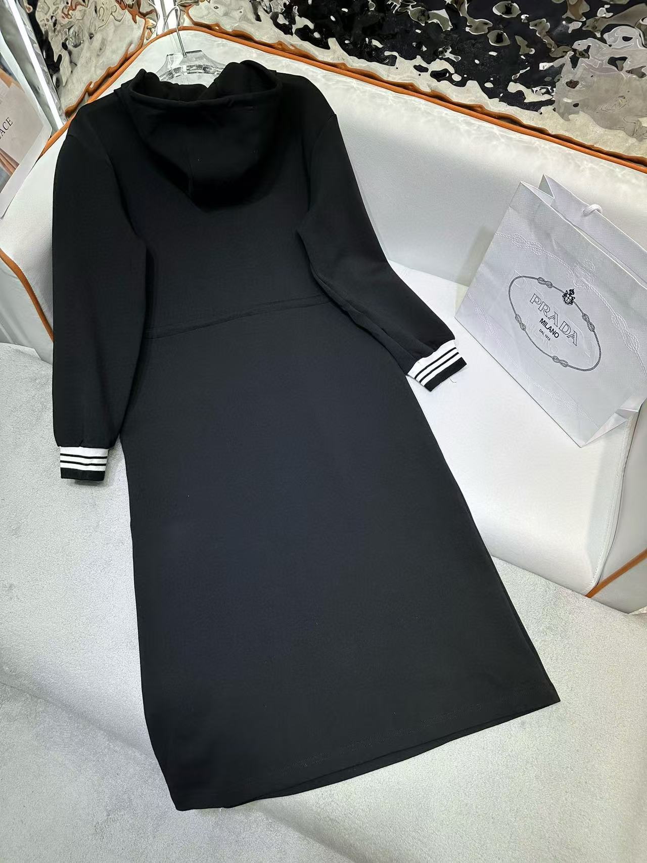 LV高品質ドローストリングウエストフード付きドレス【50％割引+送料無料】