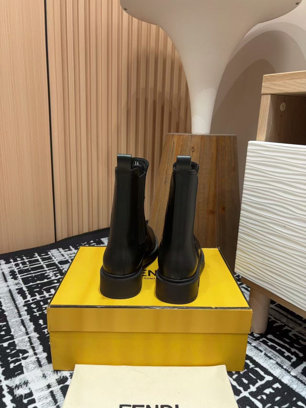 FEND1 高品質シンプルな伸縮性アンクルブーツ【50％割引+送料無料】