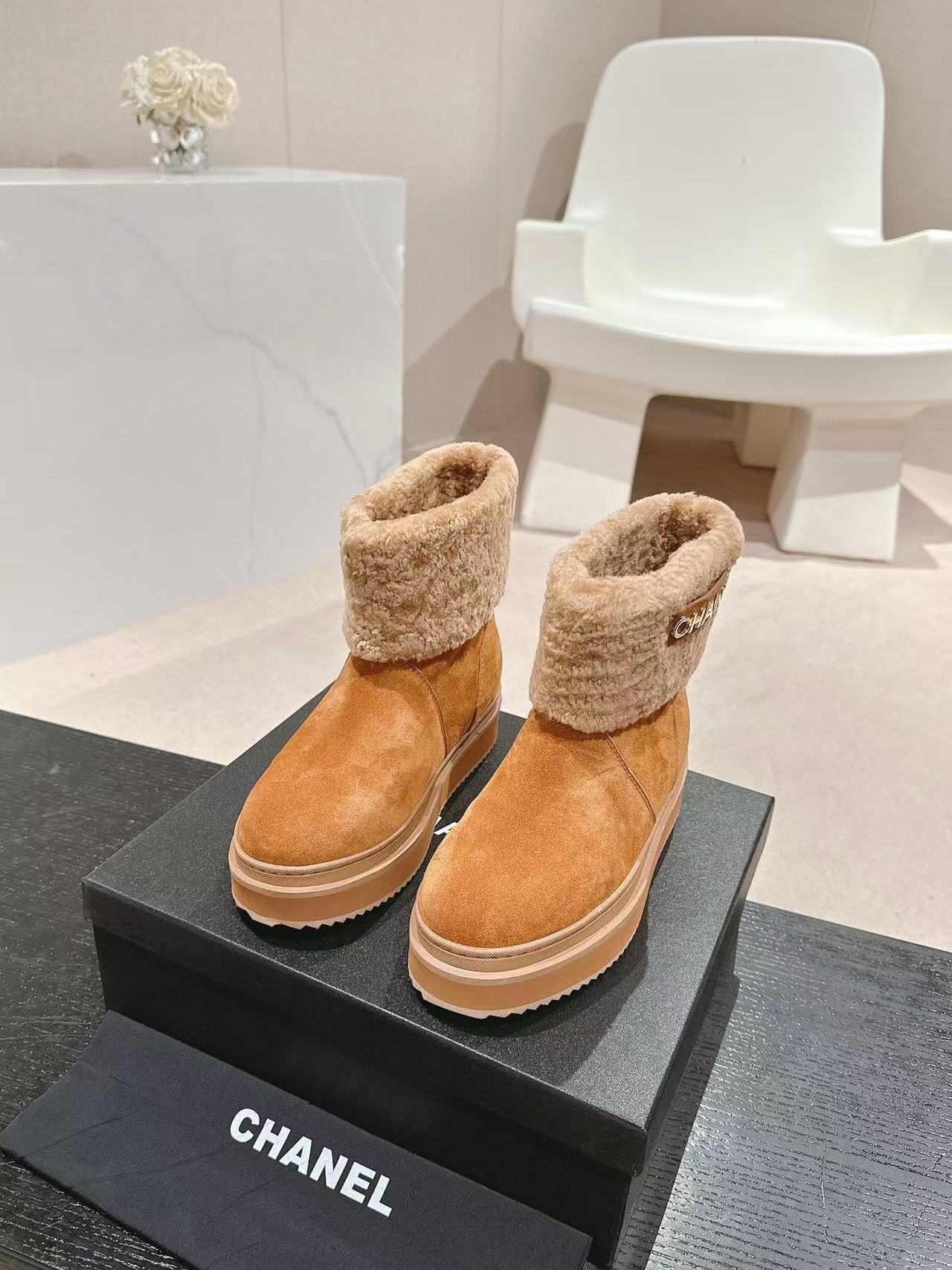 CHANE1シンプルレタードのラムウールショートブーツ【50％割引+送料無料】