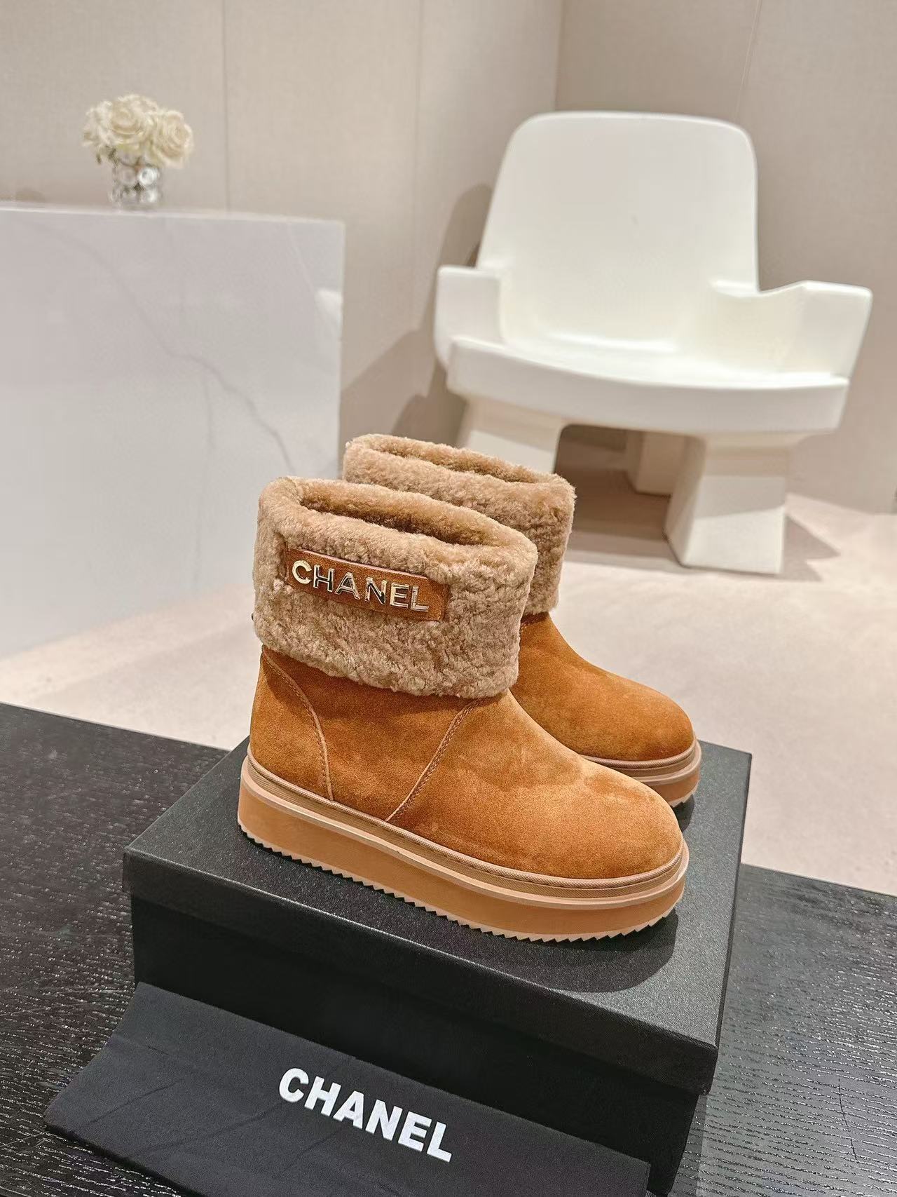 CHANE1シンプルレタードのラムウールショートブーツ【50％割引+送料無料】