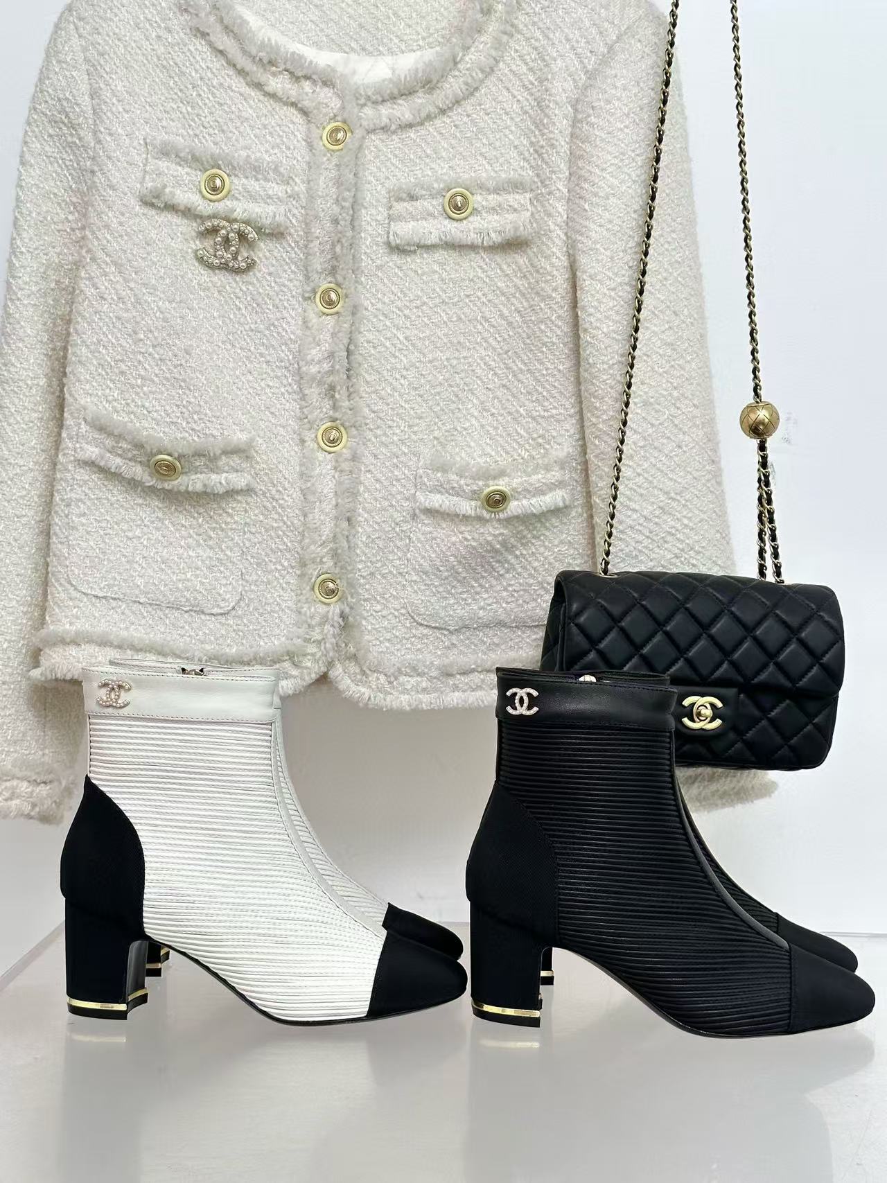 CHANE1 高品質ステッチプリーツ太ヒールショートブーツ【50％割引+送料無料】