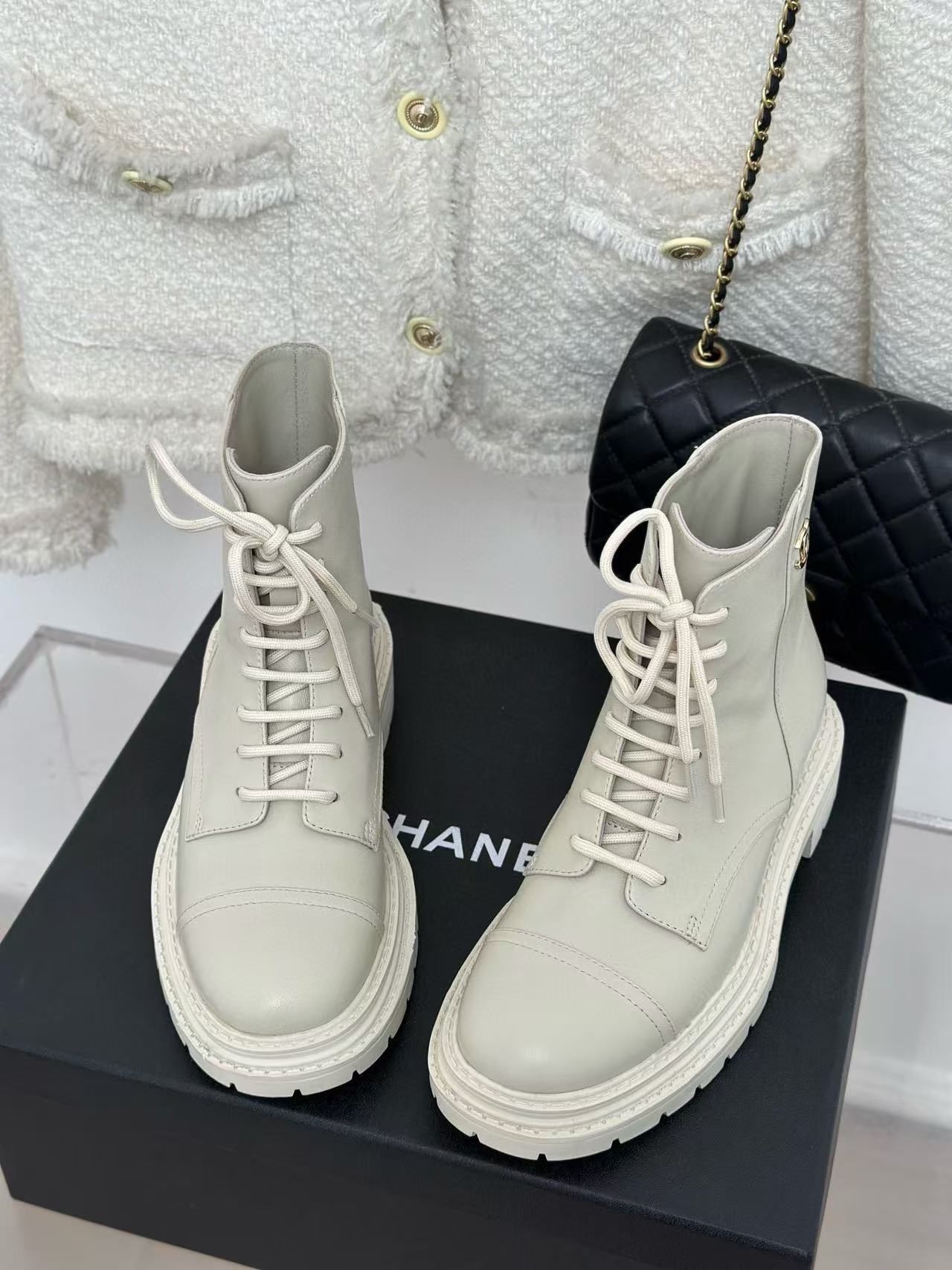 CHANE1 高品質 定番 シンプル レースアップ 厚底 ショートブーツ【50％割引+送料無料】