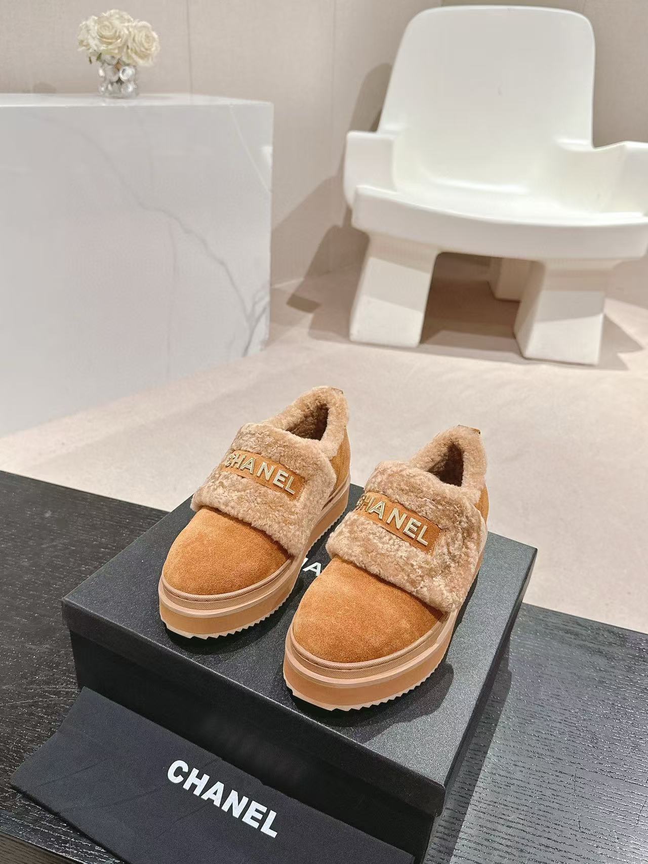 CHANE1 上質ラムウール厚底シューズ【50％割引+送料無料】