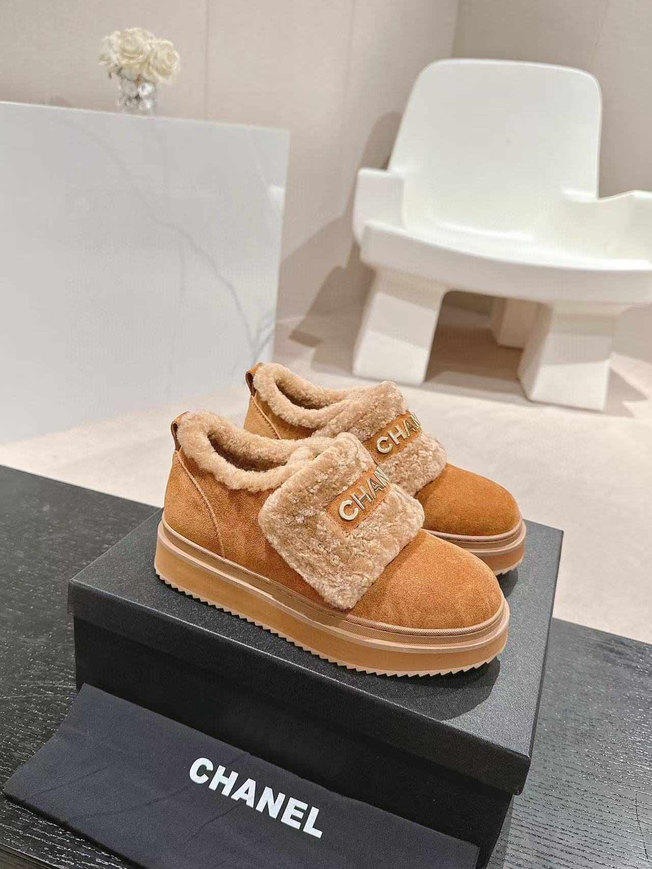 CHANE1 上質ラムウール厚底シューズ【50％割引+送料無料】