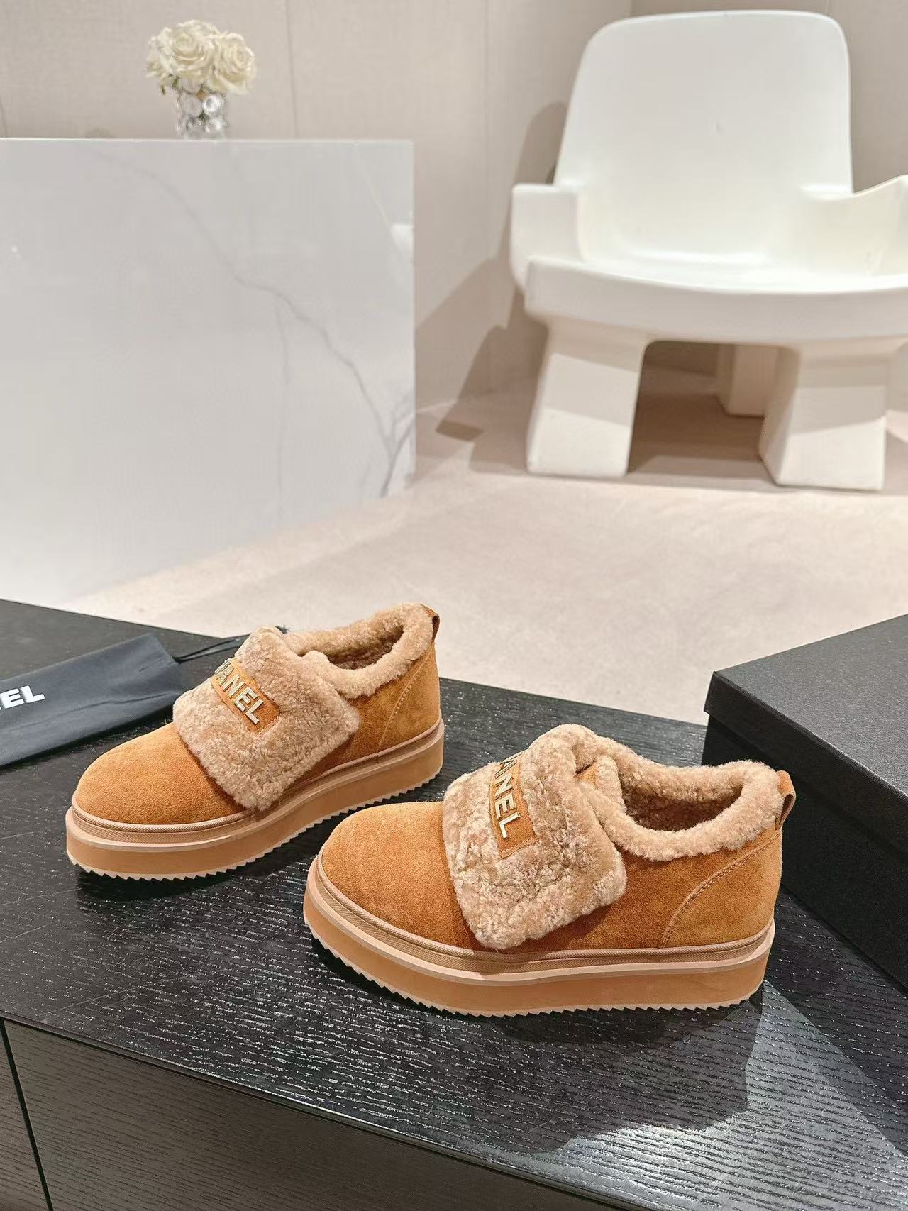 CHANE1 上質ラムウール厚底シューズ【50％割引+送料無料】