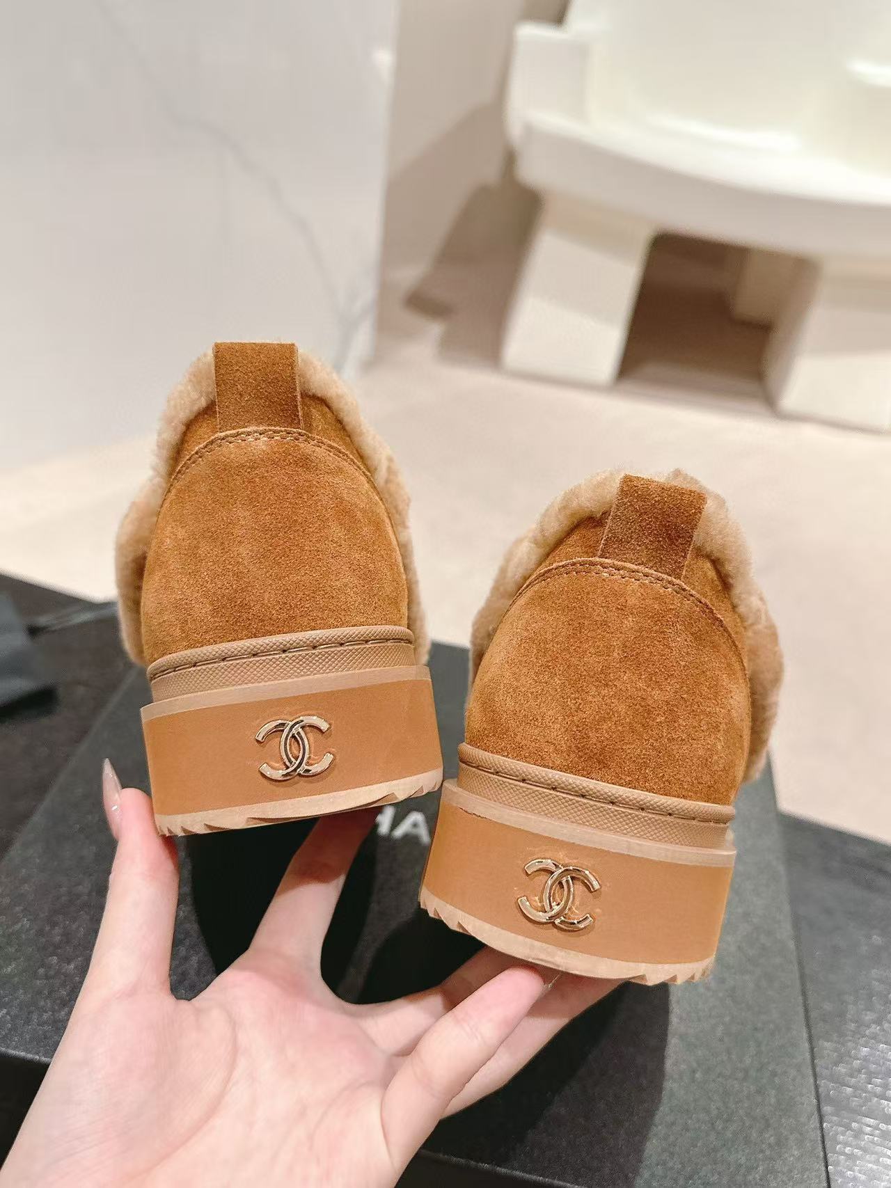 CHANE1 上質ラムウール厚底シューズ【50％割引+送料無料】