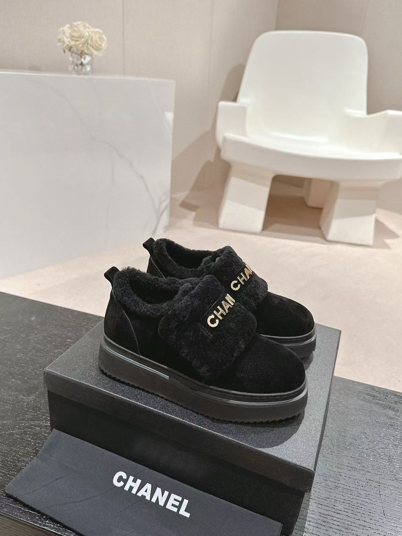 CHANE1 上質ラムウール厚底シューズ【50％割引+送料無料】