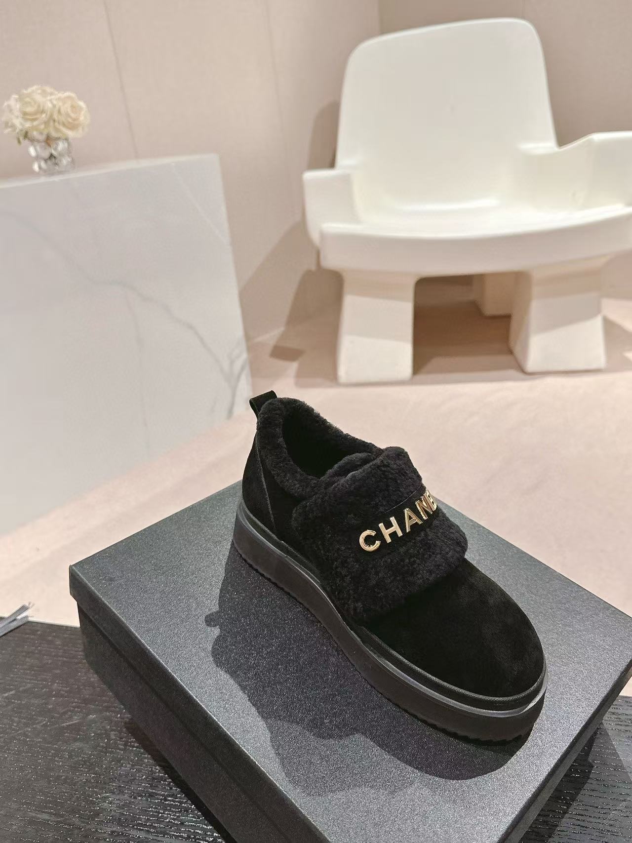 CHANE1 上質ラムウール厚底シューズ【50％割引+送料無料】