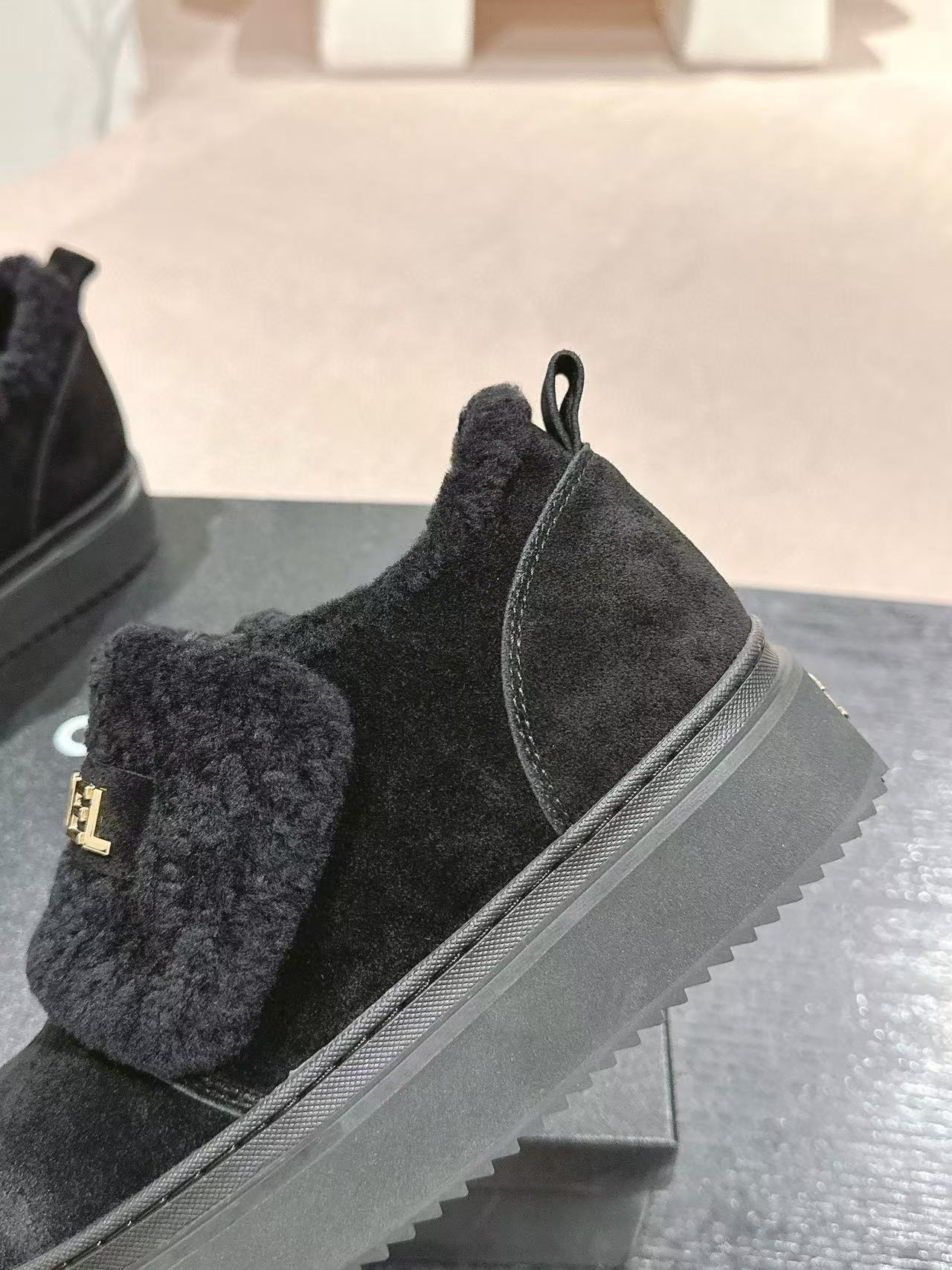 CHANE1 上質ラムウール厚底シューズ【50％割引+送料無料】