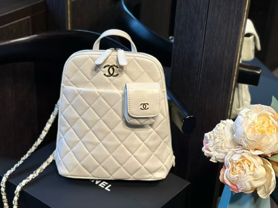 CHANE1 2-in-1 パテントレザー チェーン バックパック【 50％割引+送料無料】