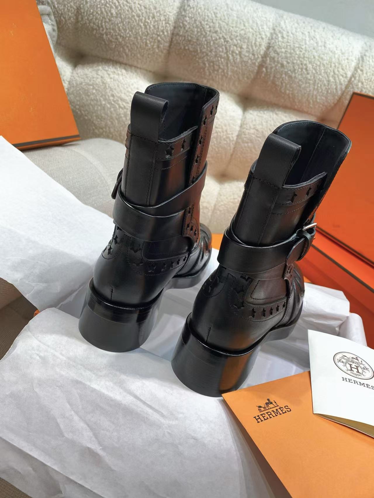 HERME5 刺繍ハイヒール オートバイブーツ【50％割引+送料無料】