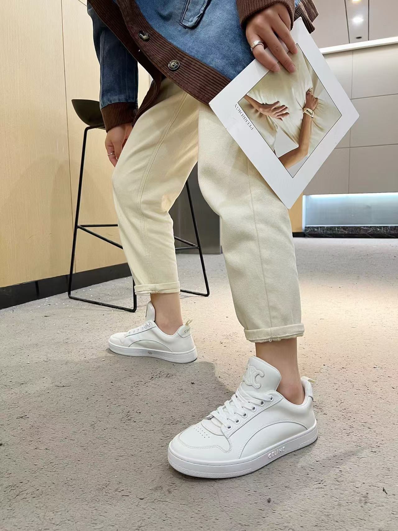 CEL1NE 高品質レースアップホワイトシューズ【50％割引+送料無料】