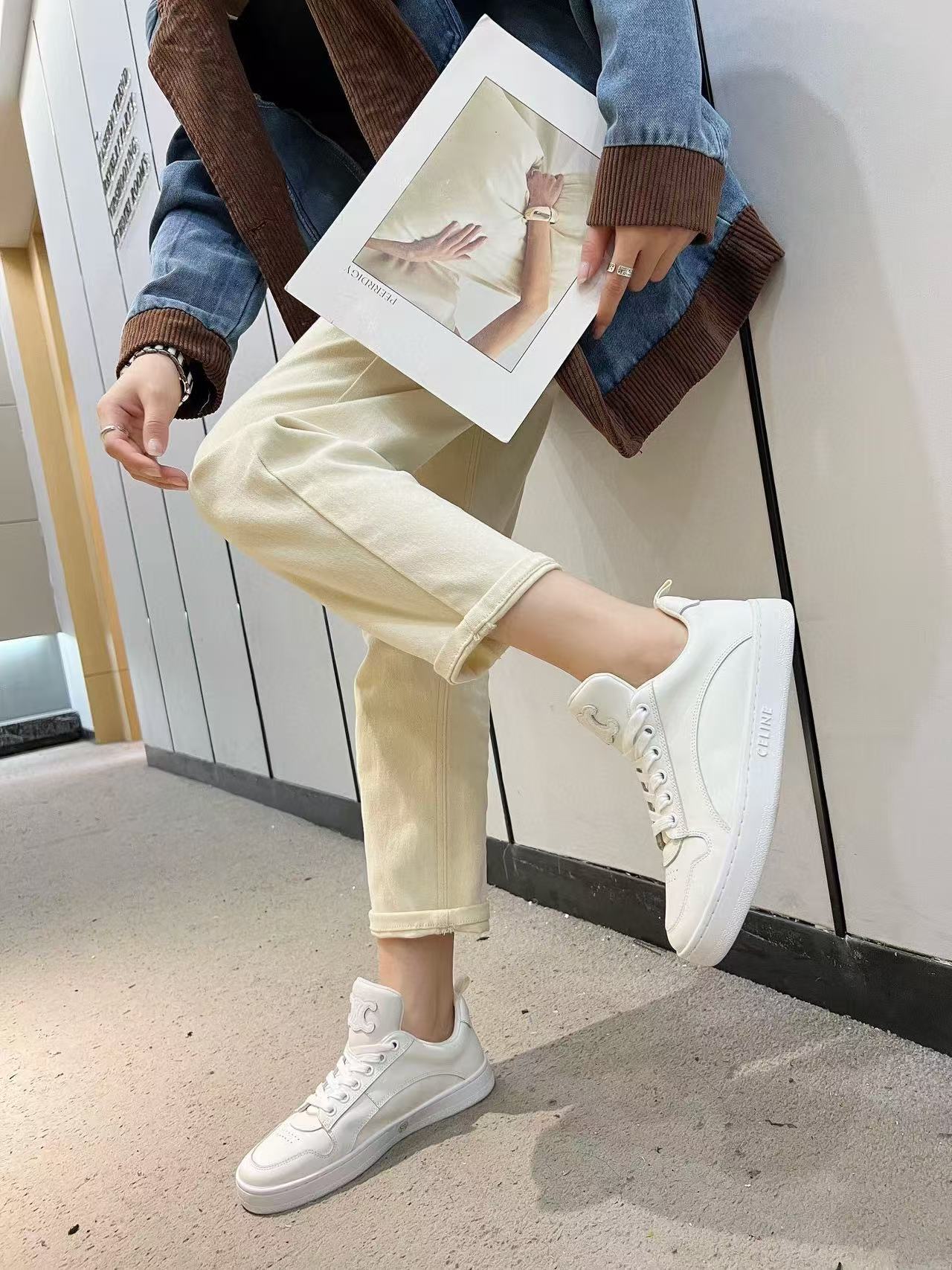 CEL1NE 高品質レースアップホワイトシューズ【50％割引+送料無料】