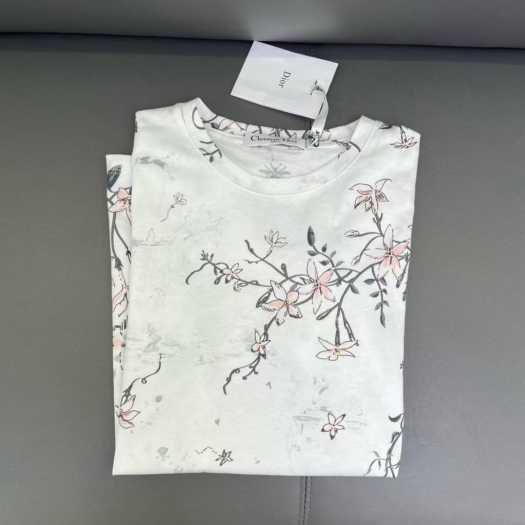 DI0R プリント クルーネック グラフィック T シャツ【50％割引+送料無料】