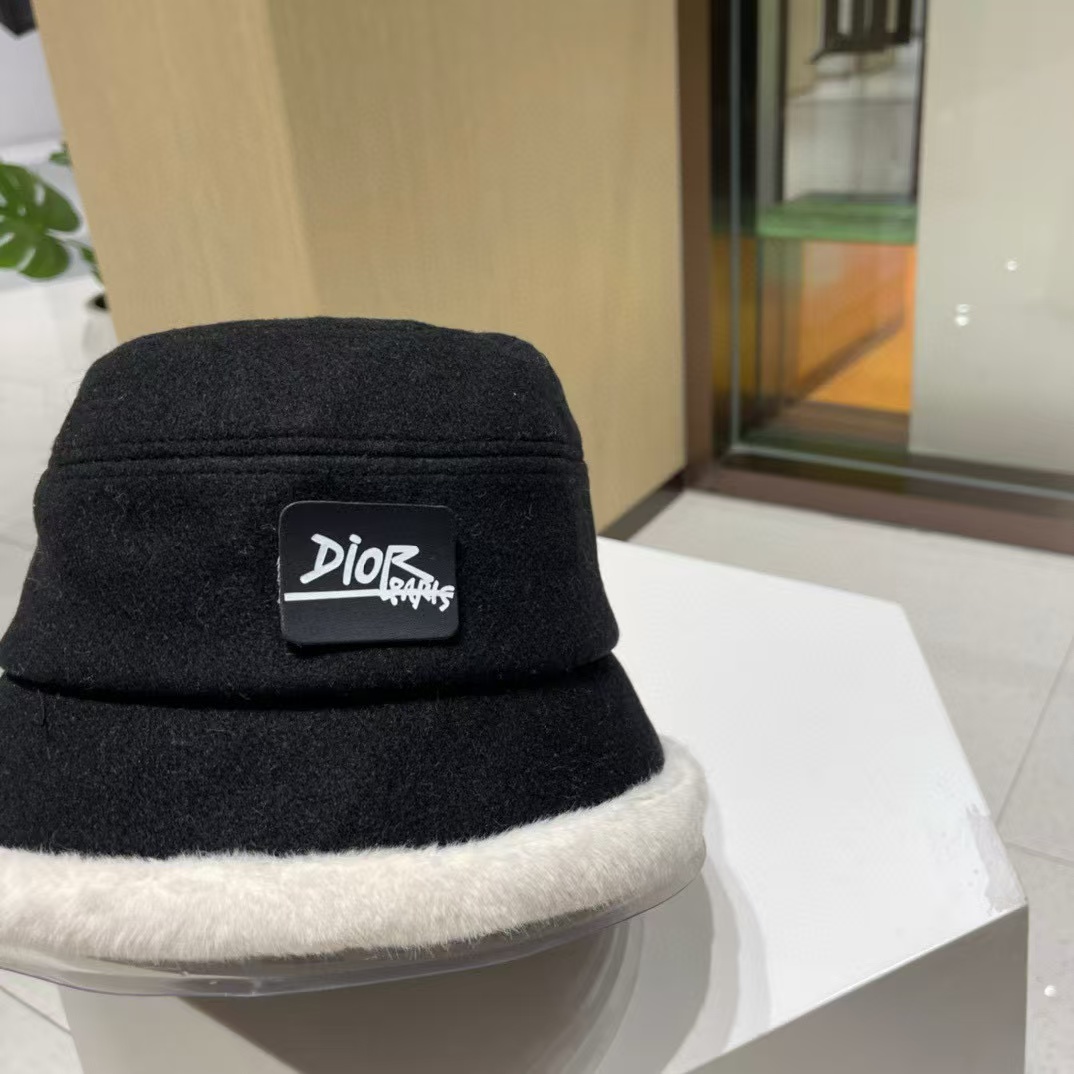 DI0R プラッシュ カラーブロック バケット ハット【50％割引+送料無料】