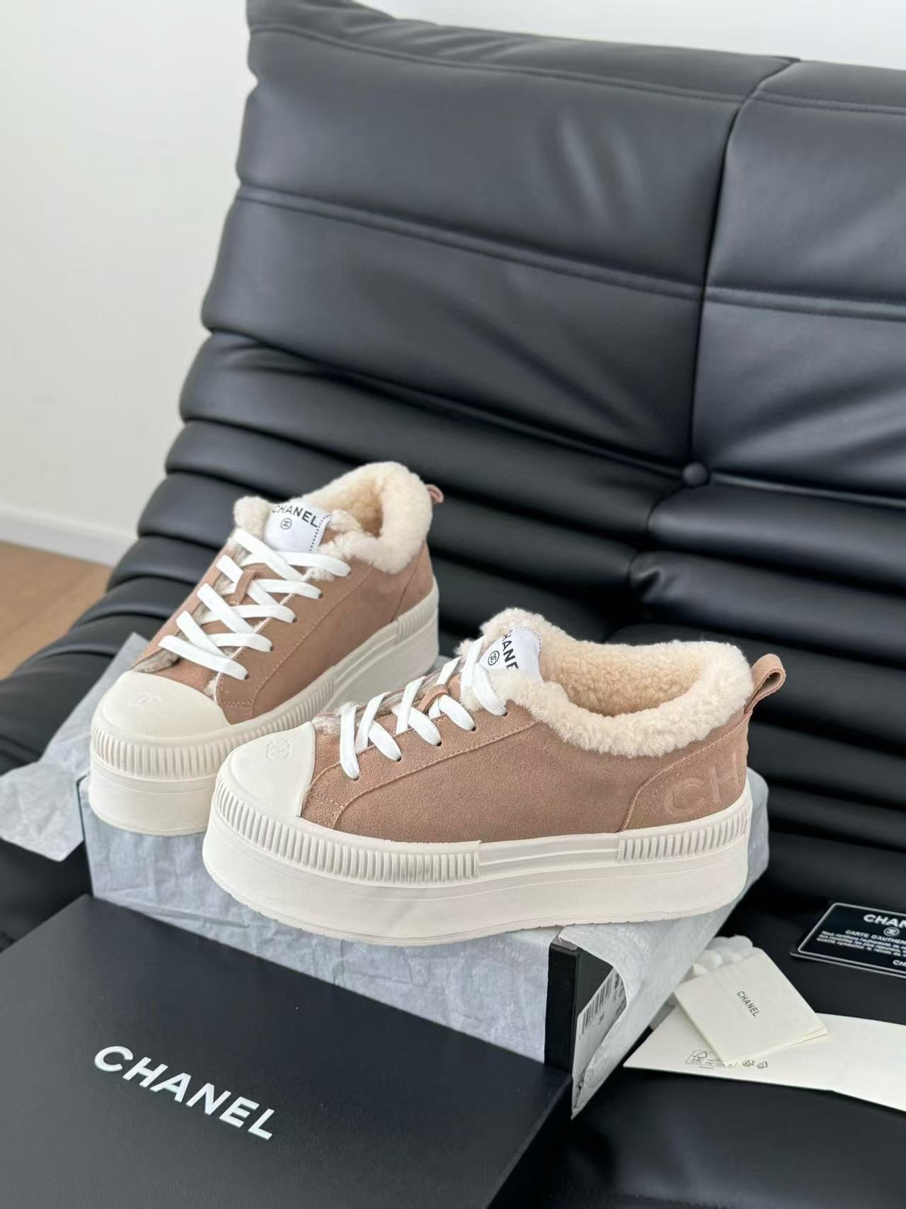 CHANE1 高品質ラムウール厚底カジュアルシューズ【50％割引+送料無料】