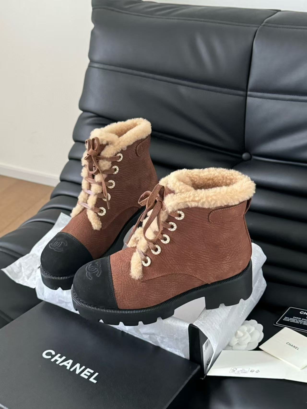 CHANE124k 高品質ラムウール スノーブーツ【50％割引+送料無料】