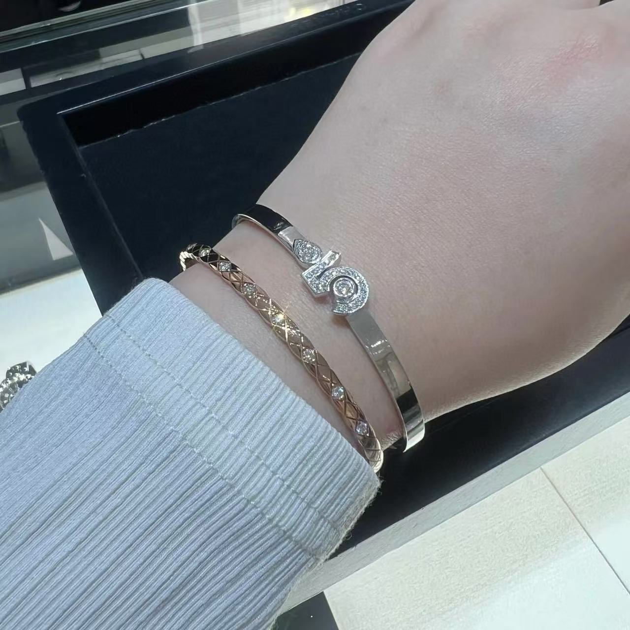 CHANE1 N5 ホワイトゴールド/ローズゴールド ブレスレット【50％割引+送料無料】