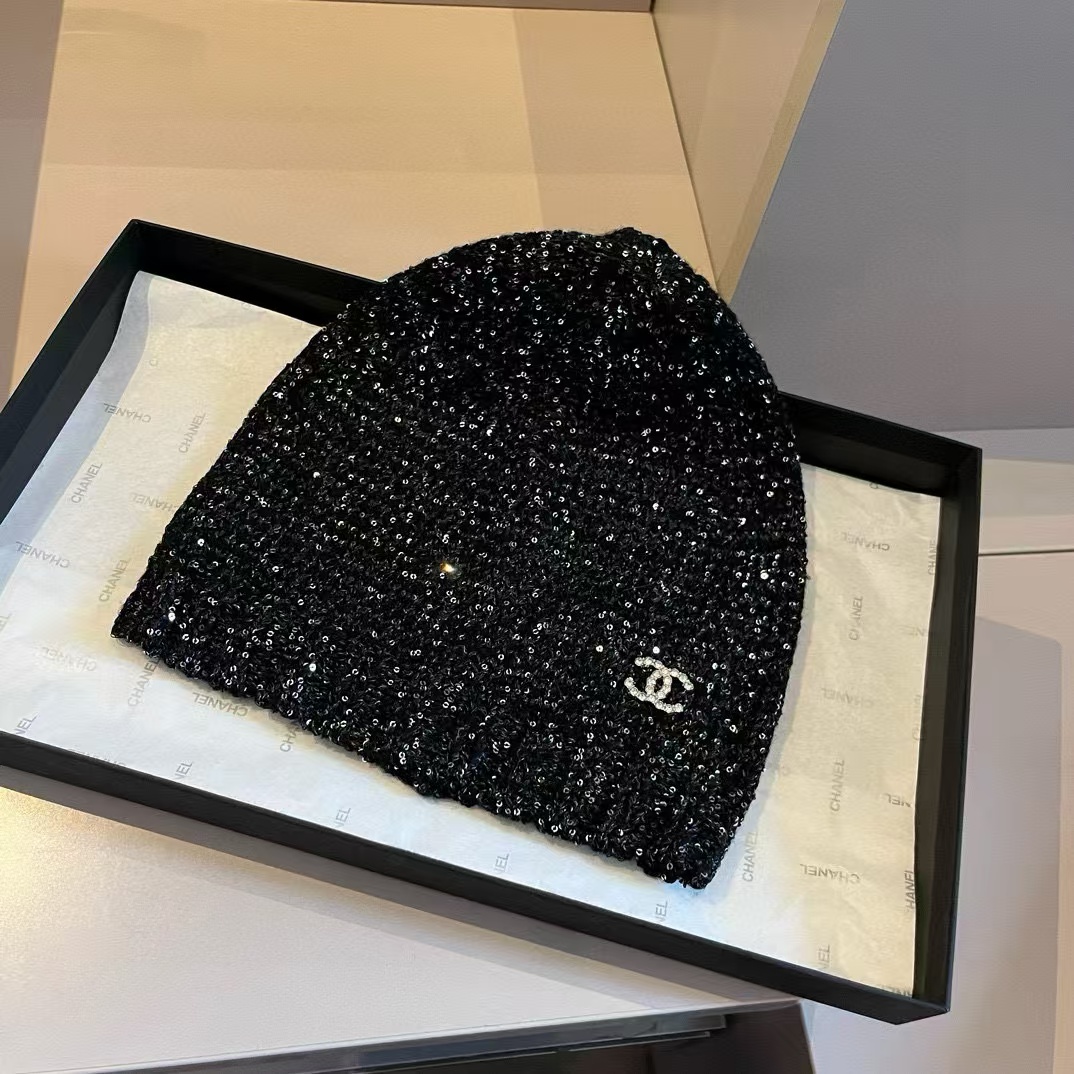 CHANE1 スパンコール付きウールハット【50％割引+送料無料】