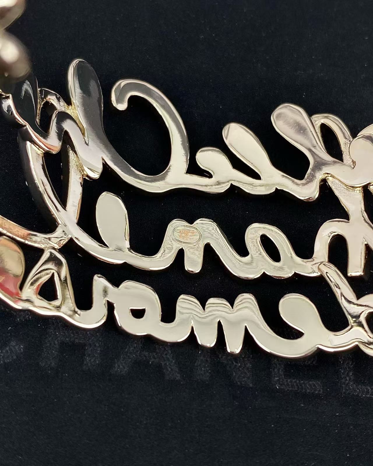 CHANE1 レター ダイヤモンド オープン ブレスレット【50％割引+送料無料】