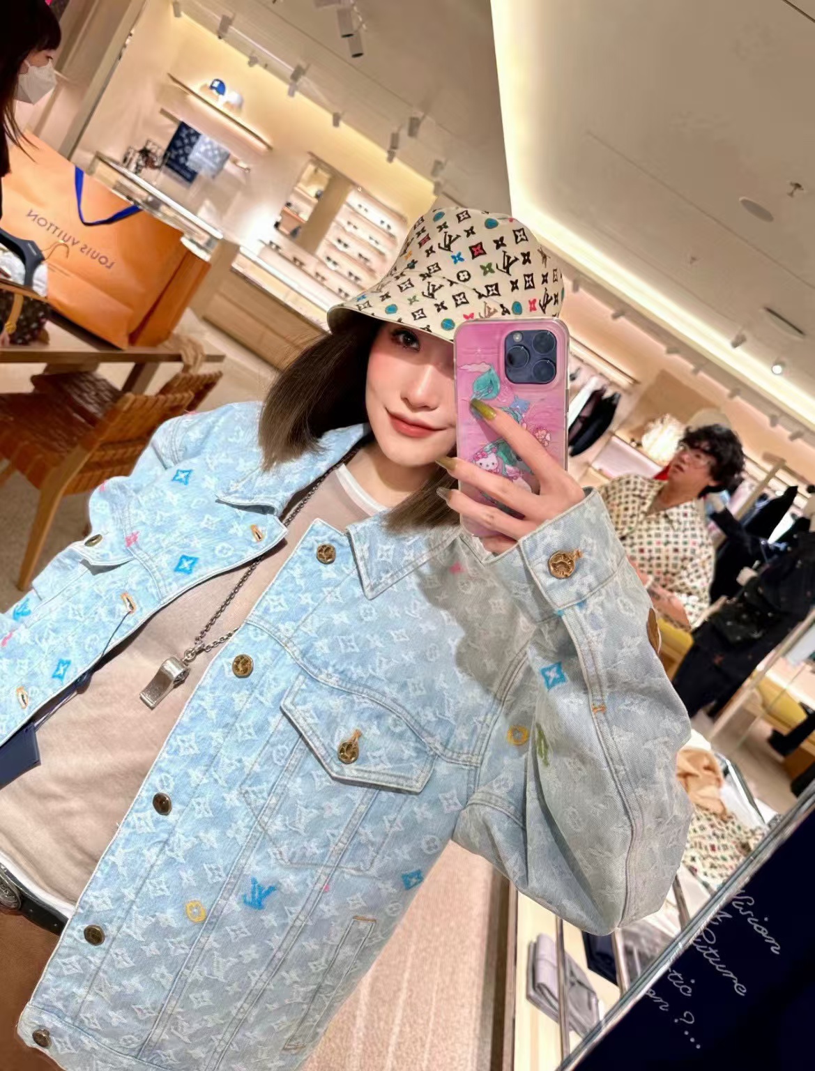 LVプリント刺繍バケットハット【50％割引+送料無料】