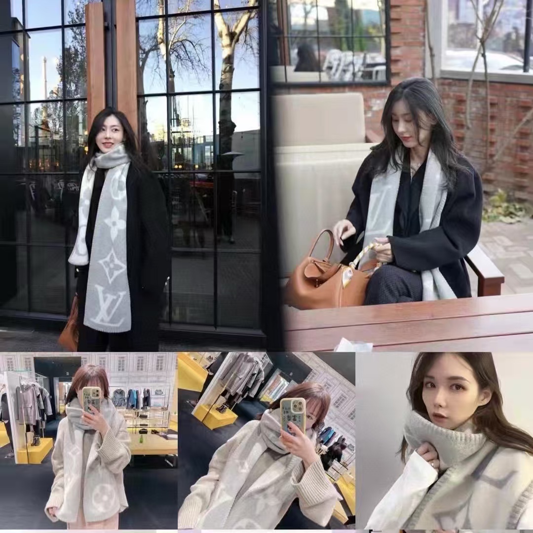 LV 四つ葉のクローバー ウールスカーフ【50％割引+送料無料】