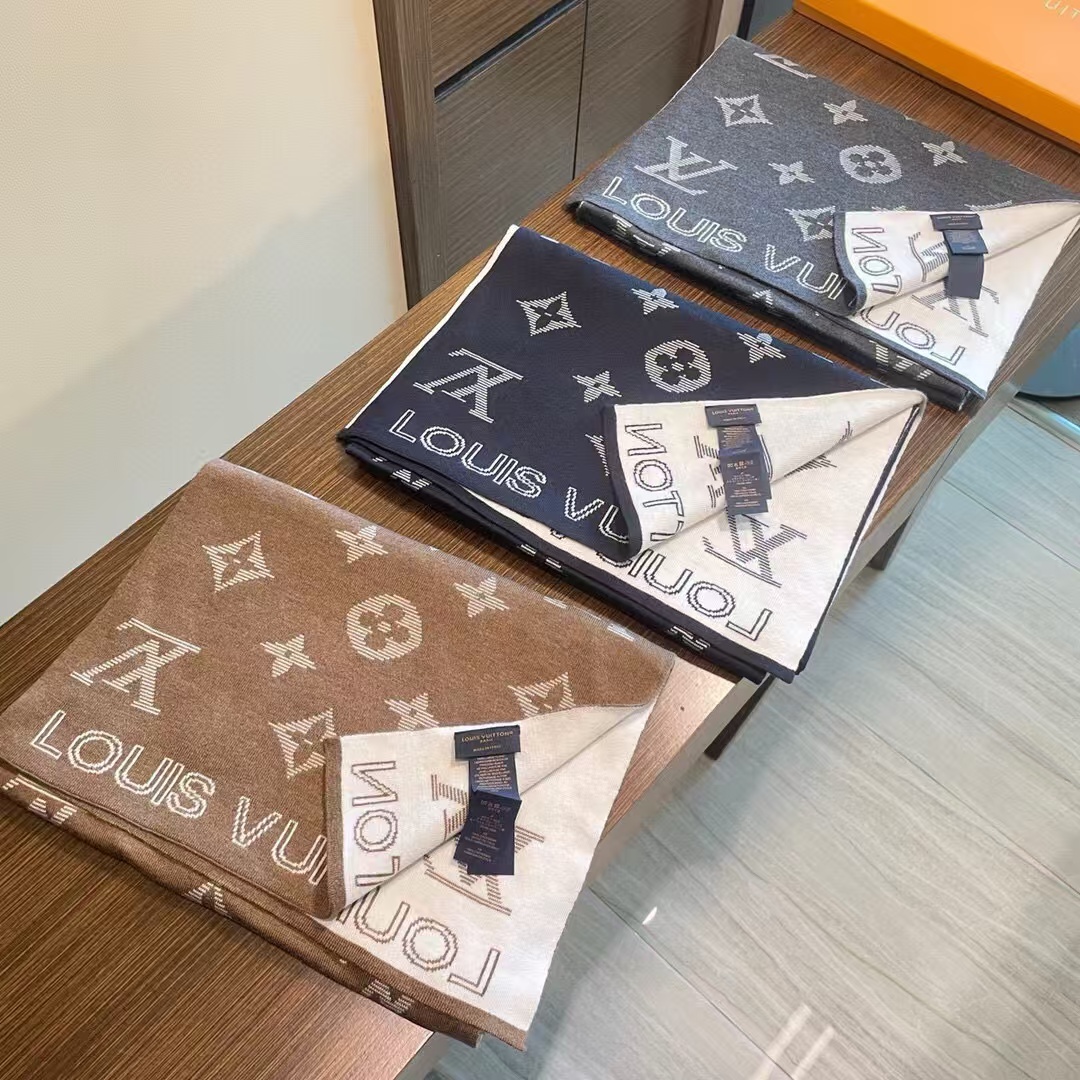 LV プリント ウール スカーフ【50％割引+送料無料】