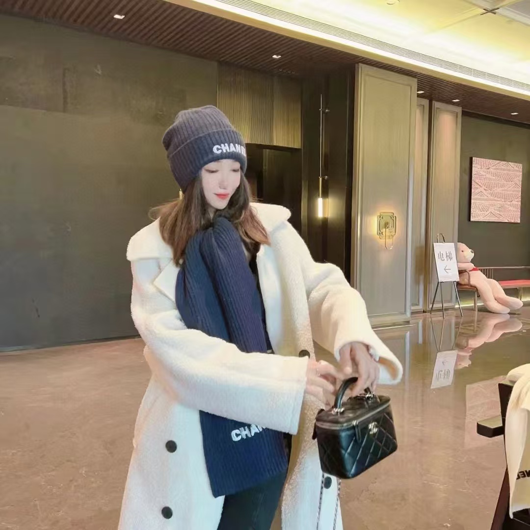 CHANE1 シンプルウール帽子+スカーフ2点セット【50％割引+送料無料】