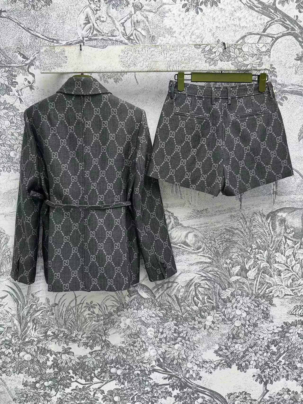 GUCC1 ジャガードデニムジャケット+ショーツ2点セット【50％割引+送料無料】