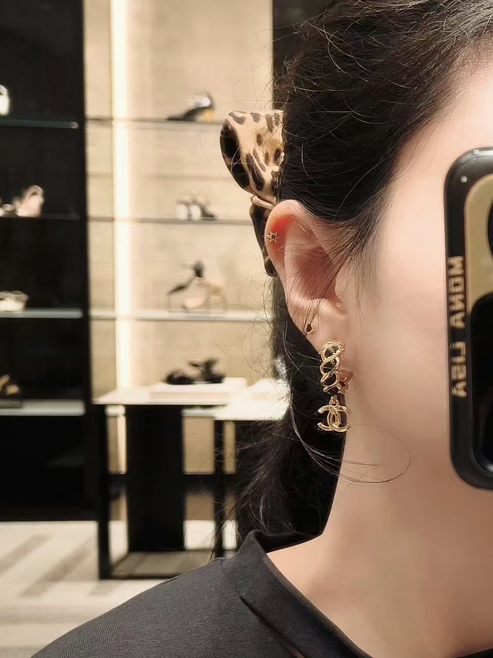 CHANE1 ダブルCロゴ イヤリング【50％割引+送料無料】