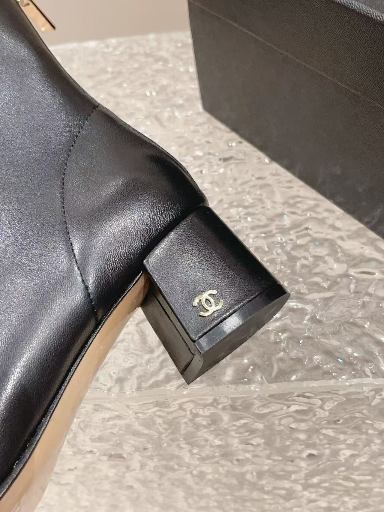 CHANE1 高品質カラーマッチングチェーンハイヒールブーツ【50％割引+送料無料】