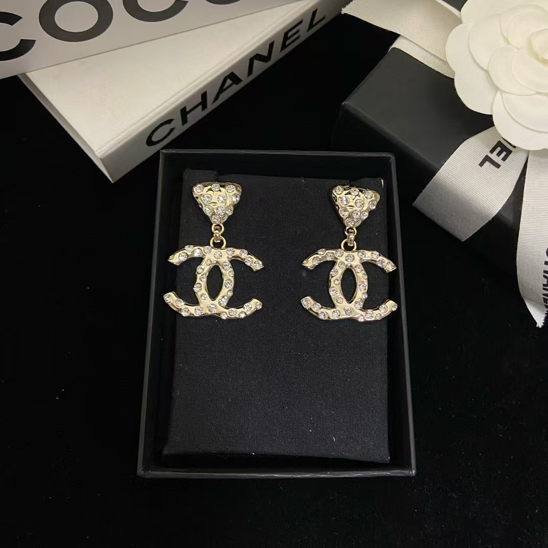 CHANE1 ダブルC ピーチハート ピアス【50％割引+送料無料】