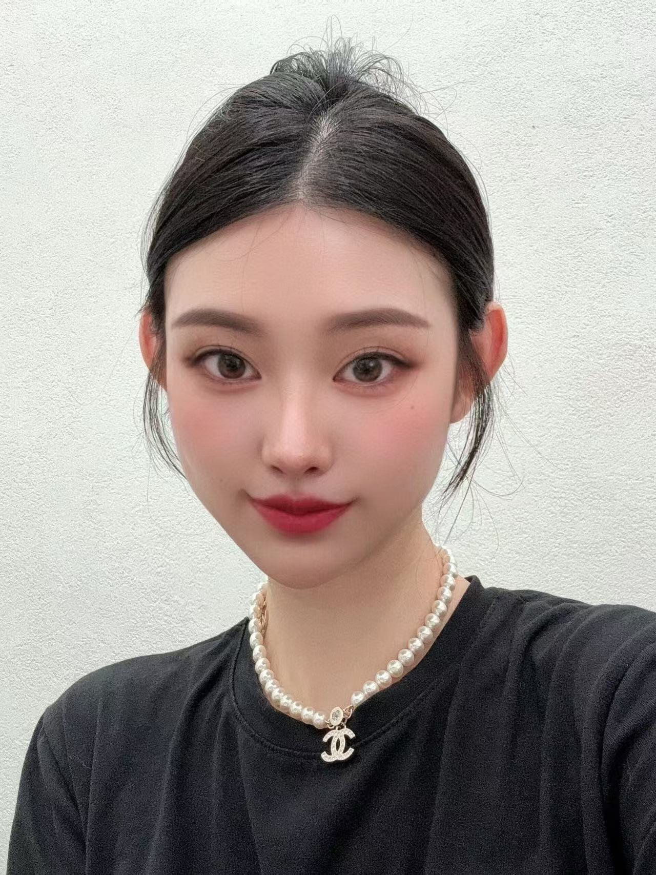 CHANE1 ダブルCロゴパールネックレス【50％割引+送料無料】