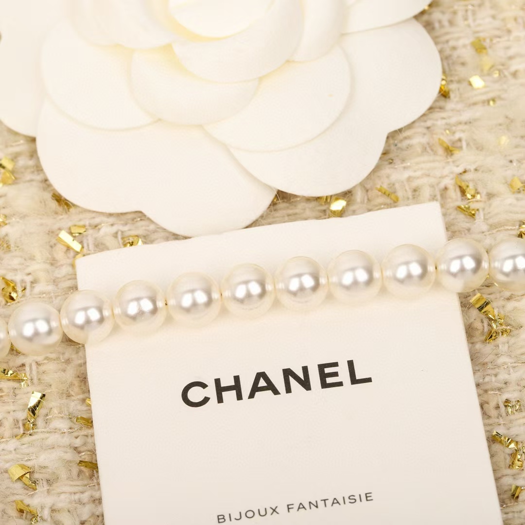CHANE1 ダブルCロゴパールネックレス【50％割引+送料無料】