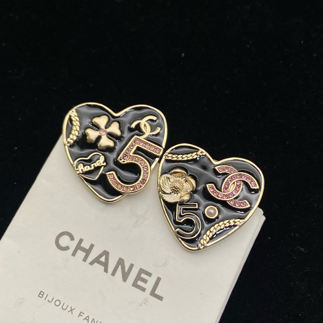 CHANE1 ハートエナメルピアス【50％割引+送料無料】