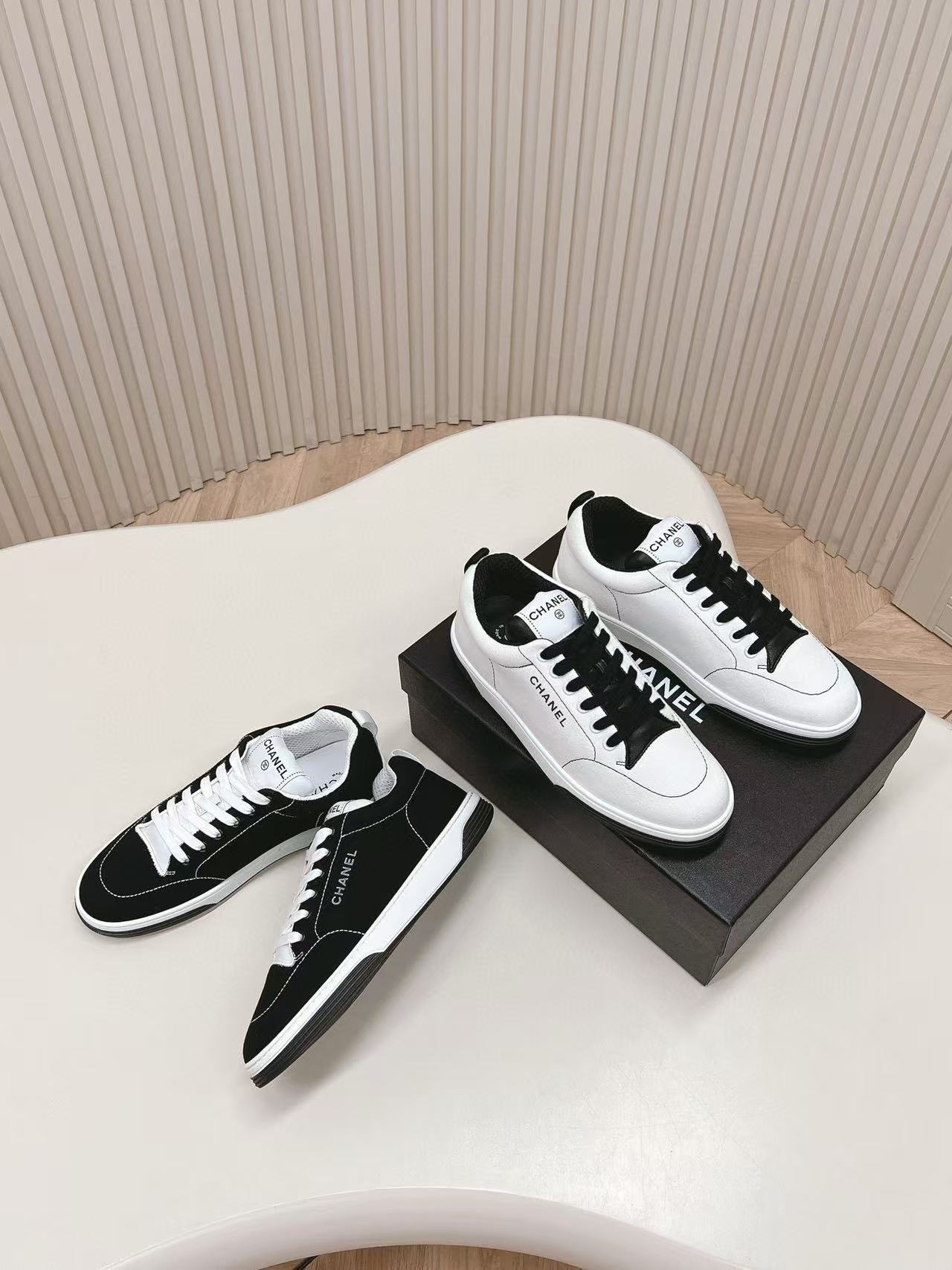 CHANE1 高品質シンプル白黒カジュアルシューズ【50％割引+送料無料】