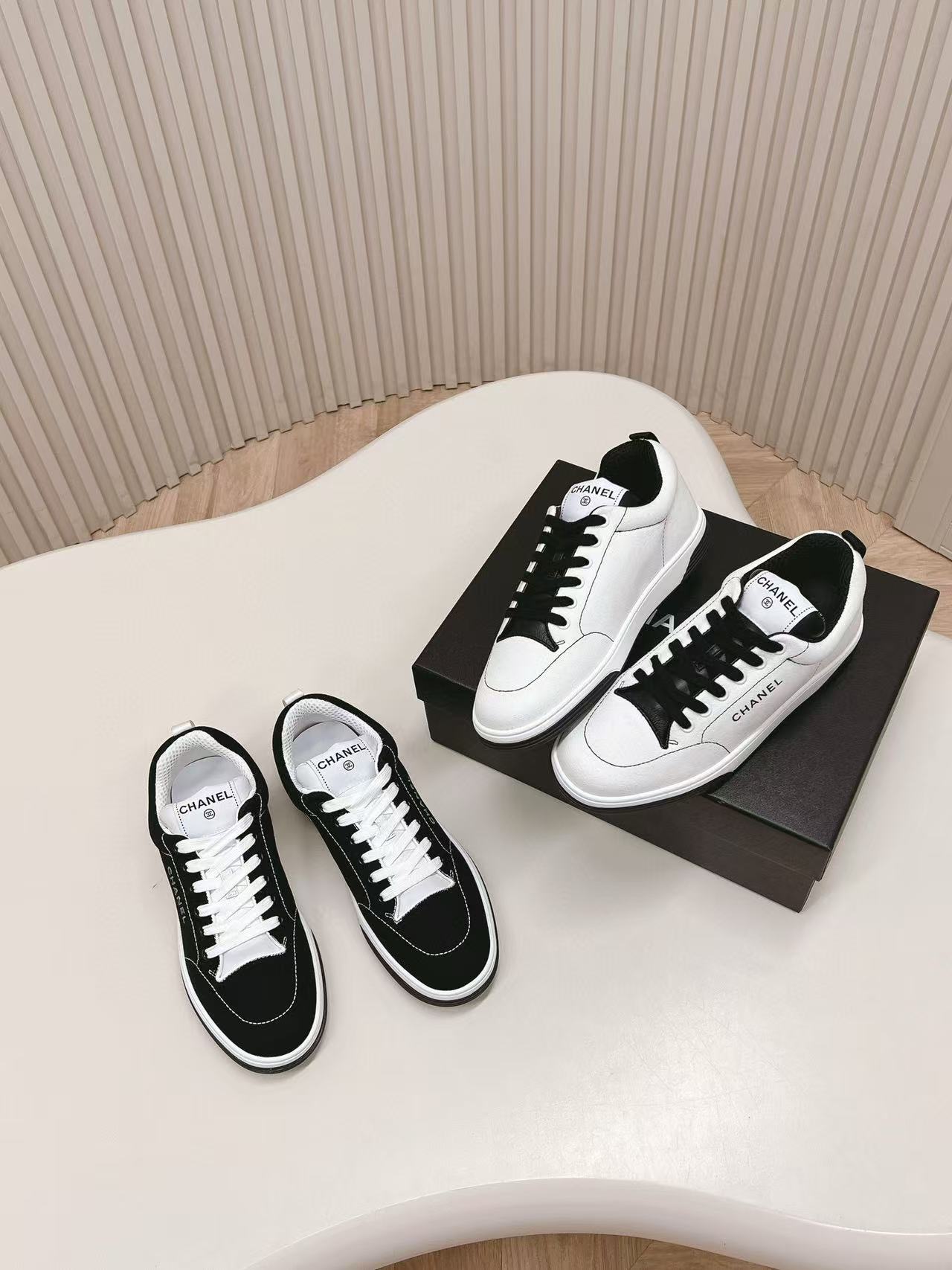 CHANE1 高品質シンプル白黒カジュアルシューズ【50％割引+送料無料】