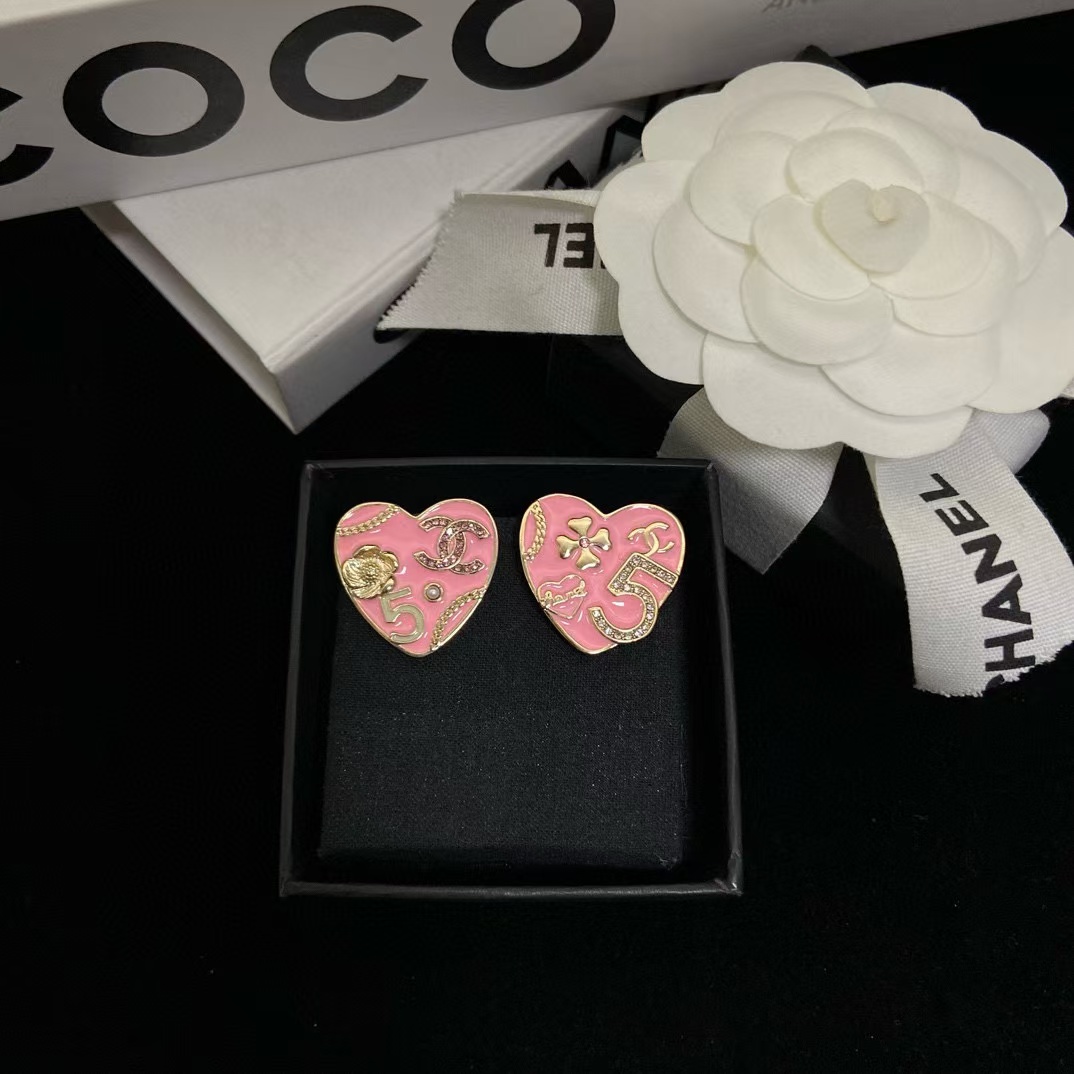 CHANE1 ピンクピーチハートピアス【50％割引+送料無料】