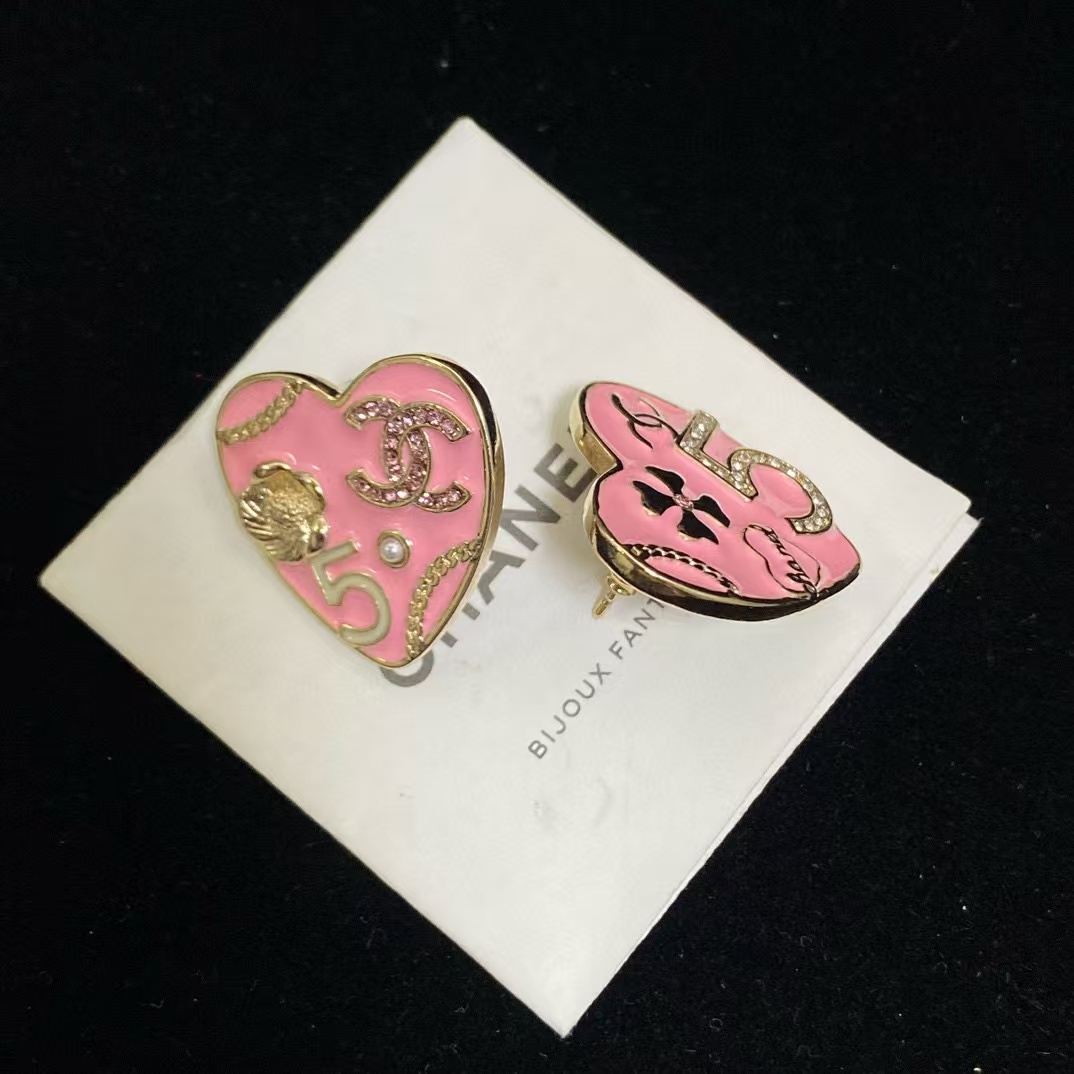 CHANE1 ピンクピーチハートピアス【50％割引+送料無料】