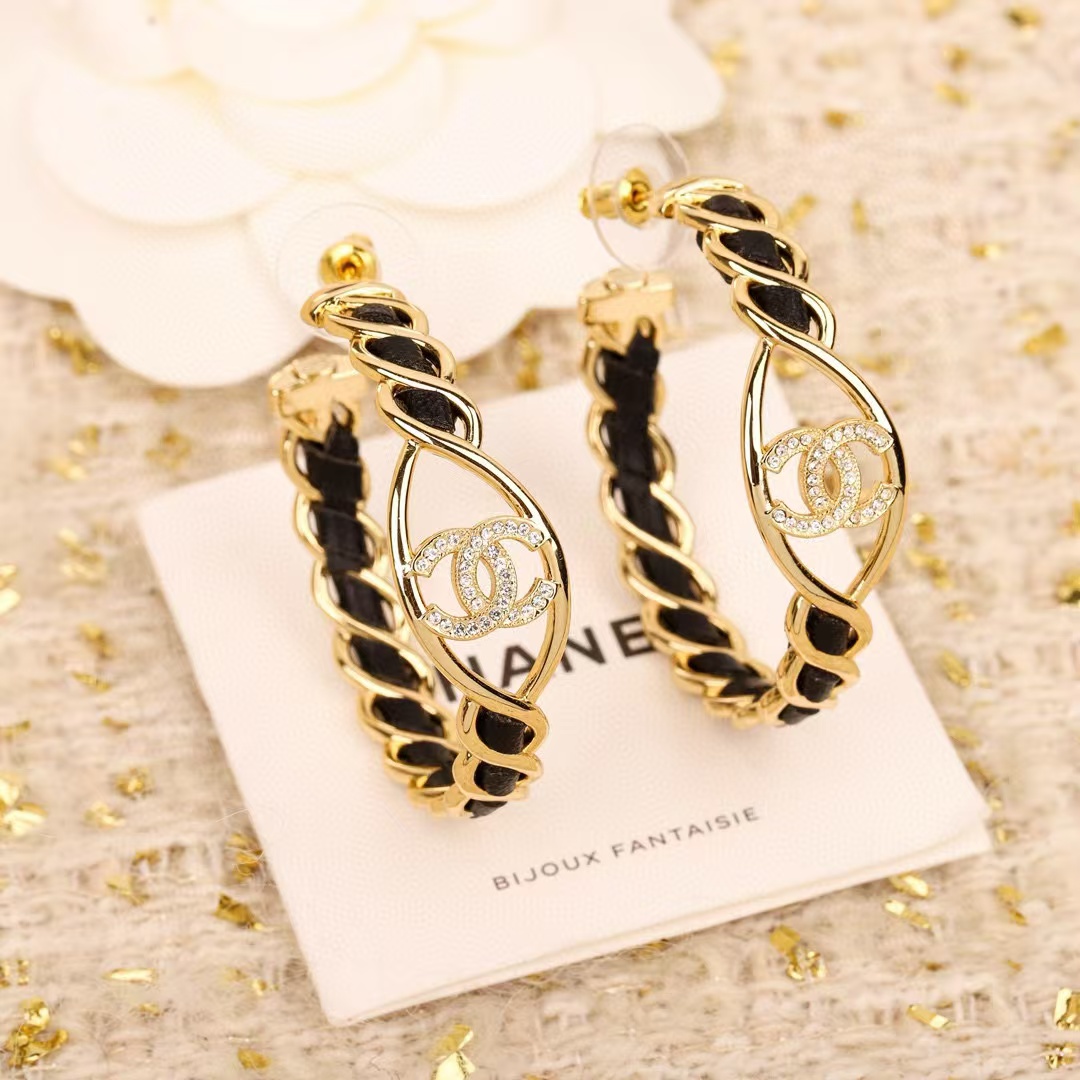 CHANE1 フープピアス レザーイヤリング【50％割引+送料無料】