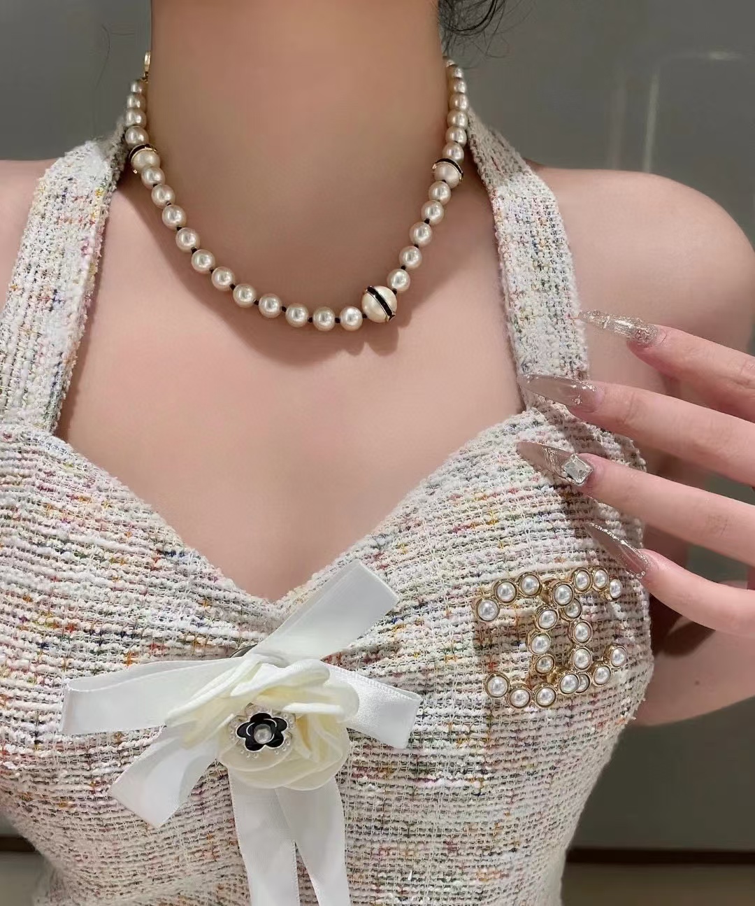 CHANE1 パールネックレス【50％割引+送料無料】