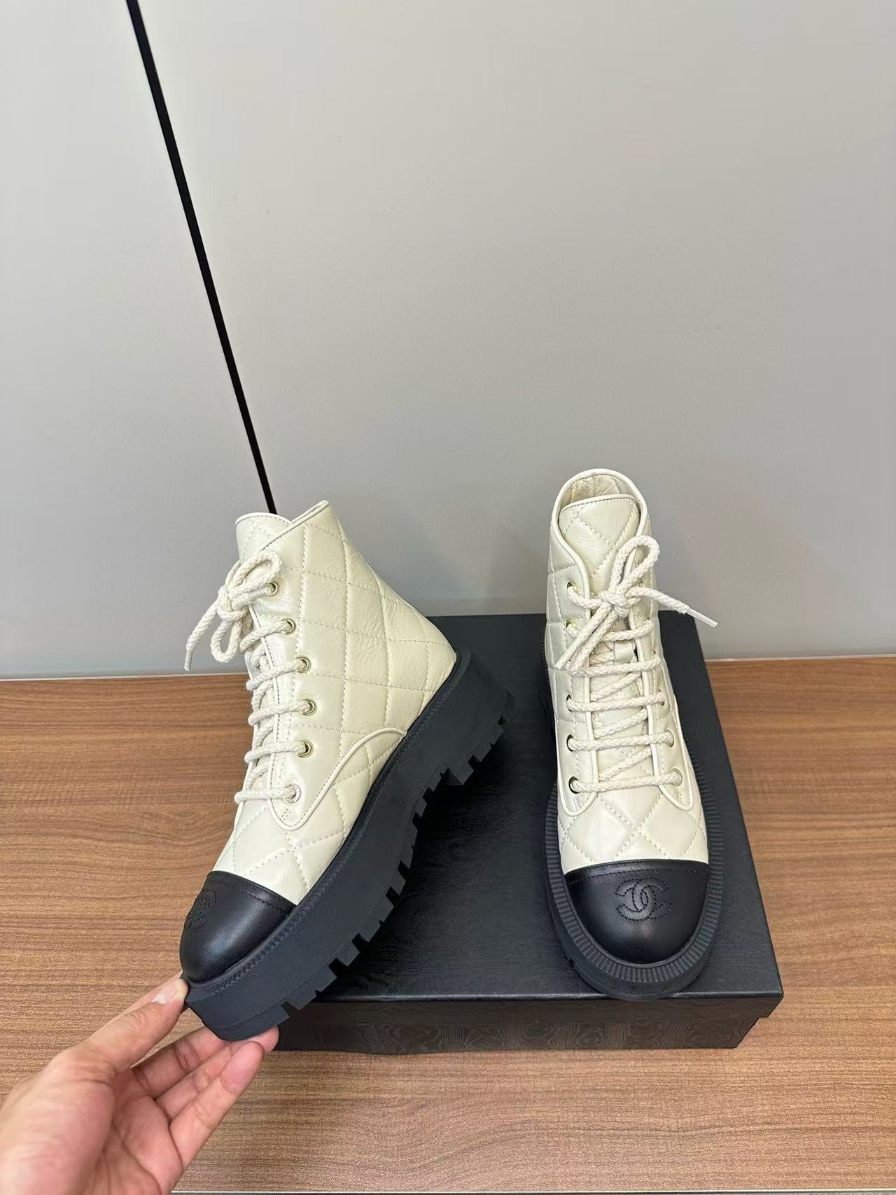 CHANE1高品質レースアッププラットフォームブーツ【50％割引+送料無料】