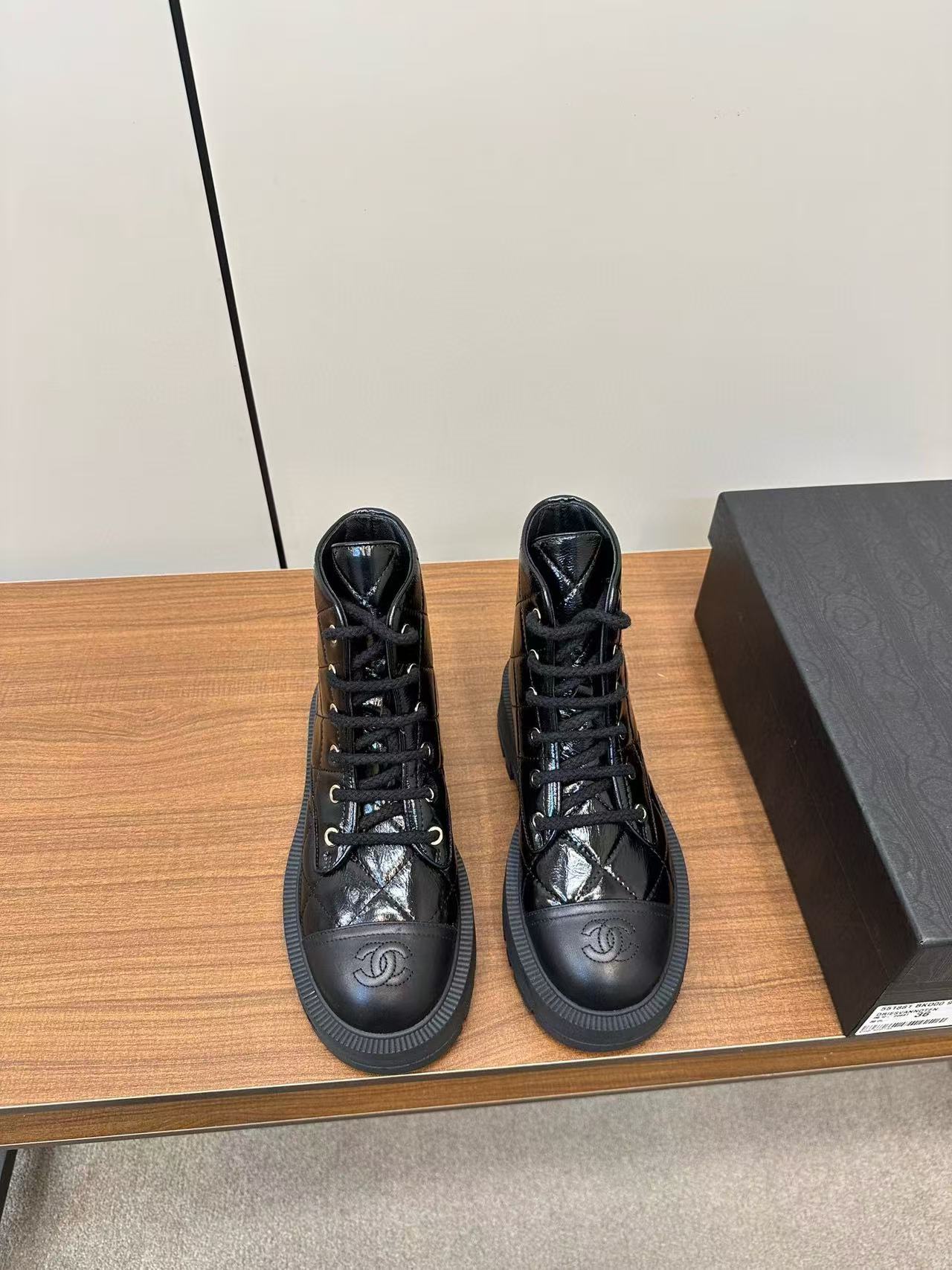 CHANE1高品質レースアッププラットフォームブーツ【50％割引+送料無料】