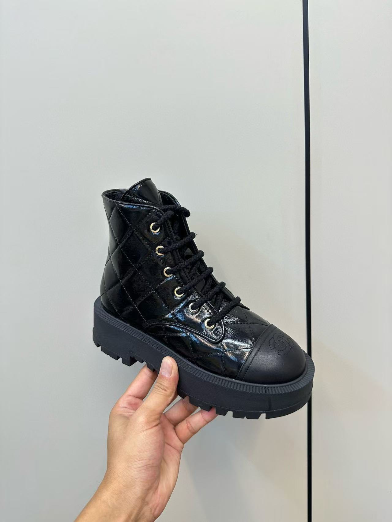 CHANE1高品質レースアッププラットフォームブーツ【50％割引+送料無料】