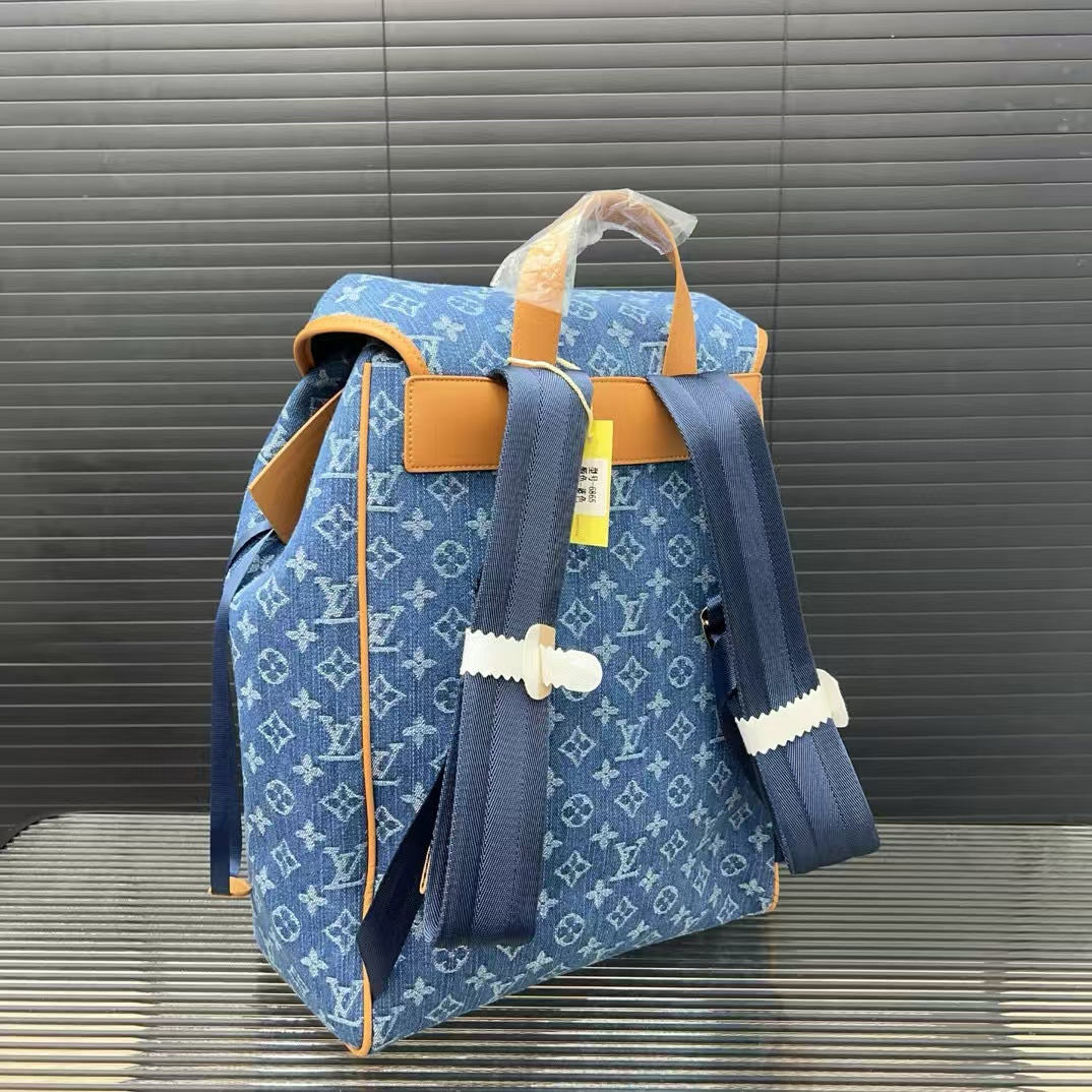 LV デニム フラップ ドローストリング プリント バックパック【50％割引+送料無料】