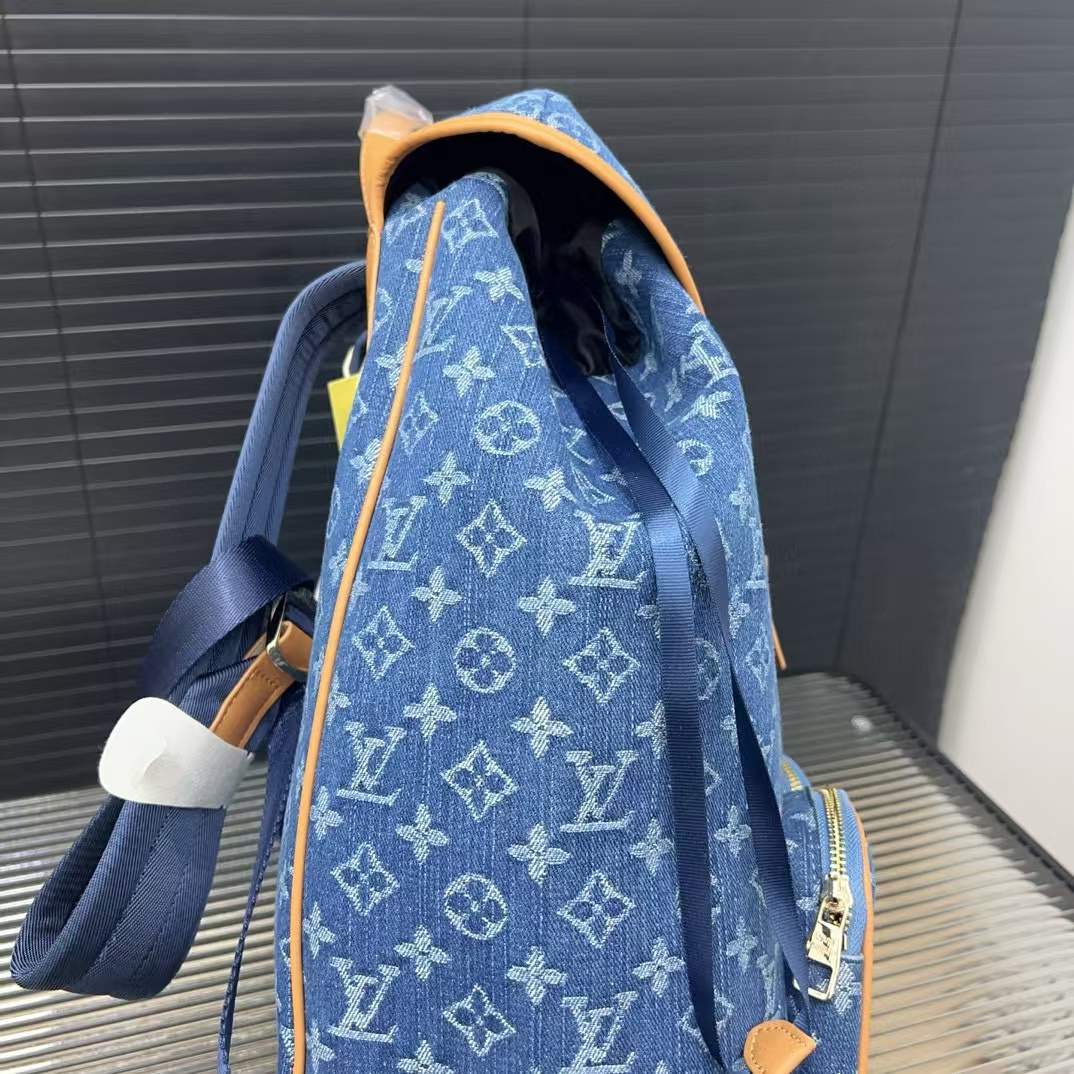 LV デニム フラップ ドローストリング プリント バックパック【50％割引+送料無料】