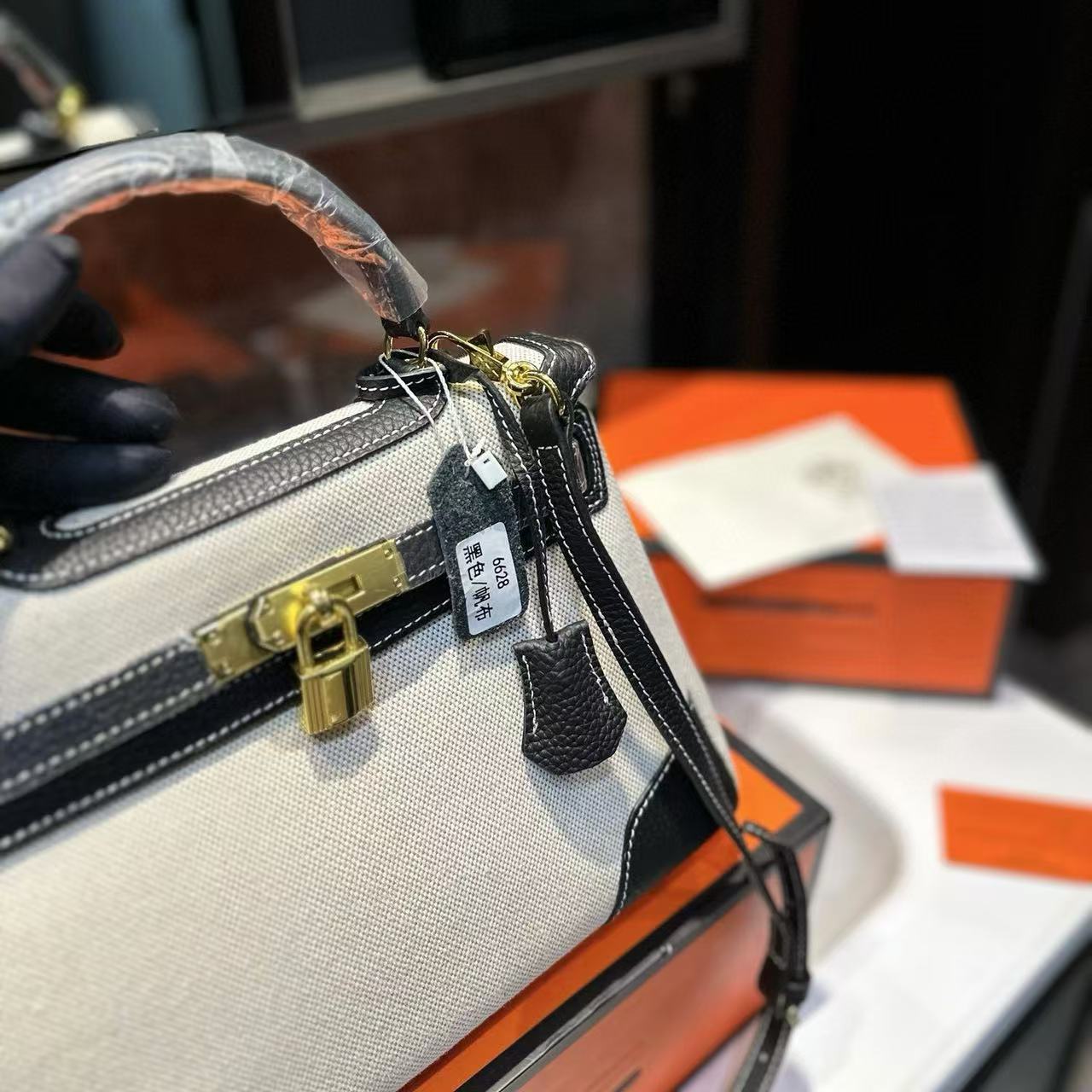 HERME5 kelly キャンバスショッピングバッグ【50％割引+送料無料】